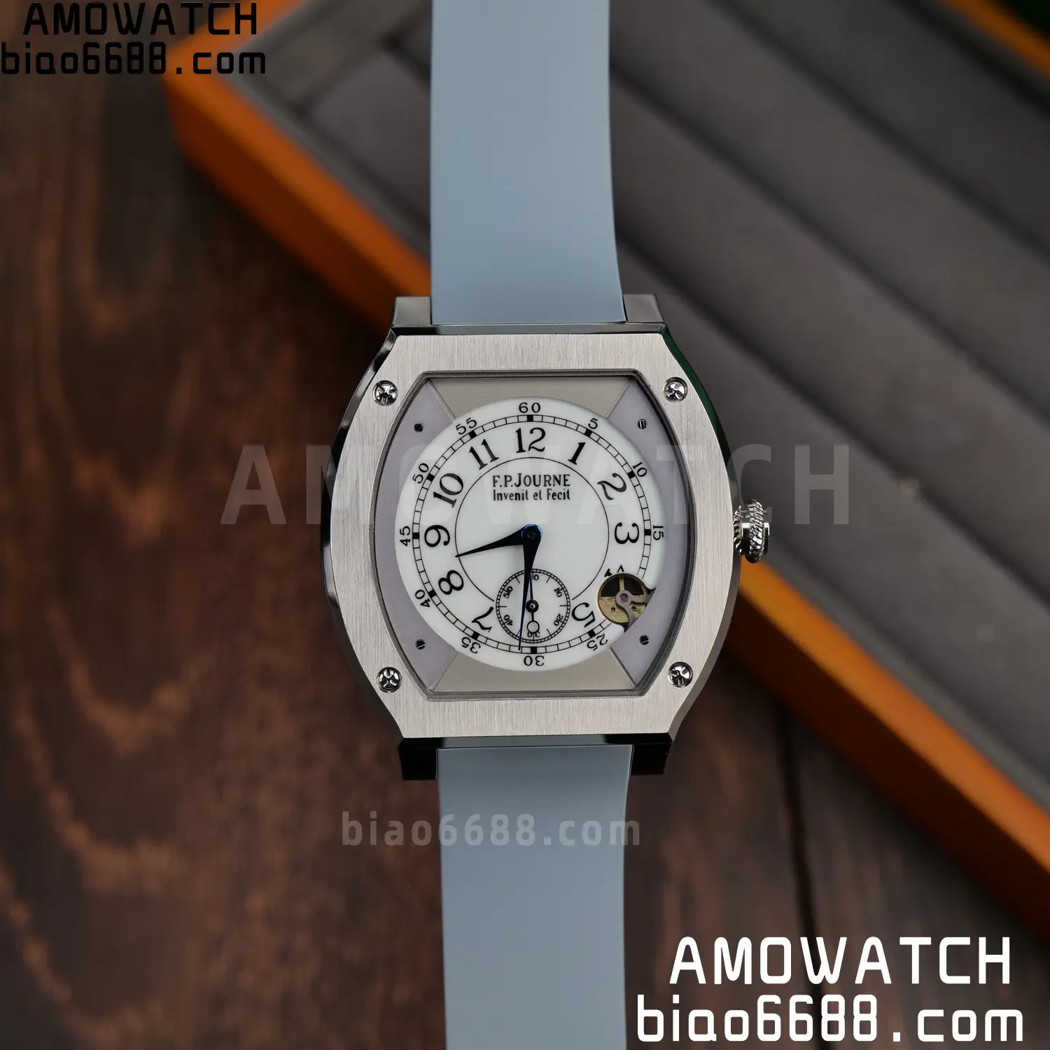 FPJ F.P.Journe Elegante FJ Factory Best Edition White Dial on Gray Rubber Strap Quartz V2 88 b9e254b823ecb19 AMO Watch
