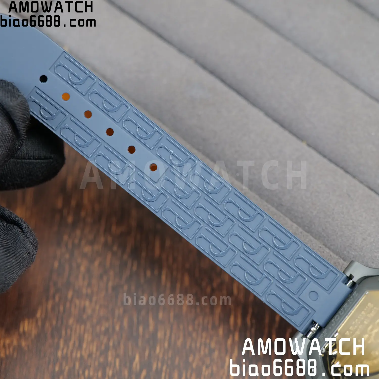 FPJ F.P.Journe Elegante PVD FJ Factory Best Edition Black Dial on Blue Rubber Strap Quartz V2 138 ba2fd8335adb532 AMO Watch
