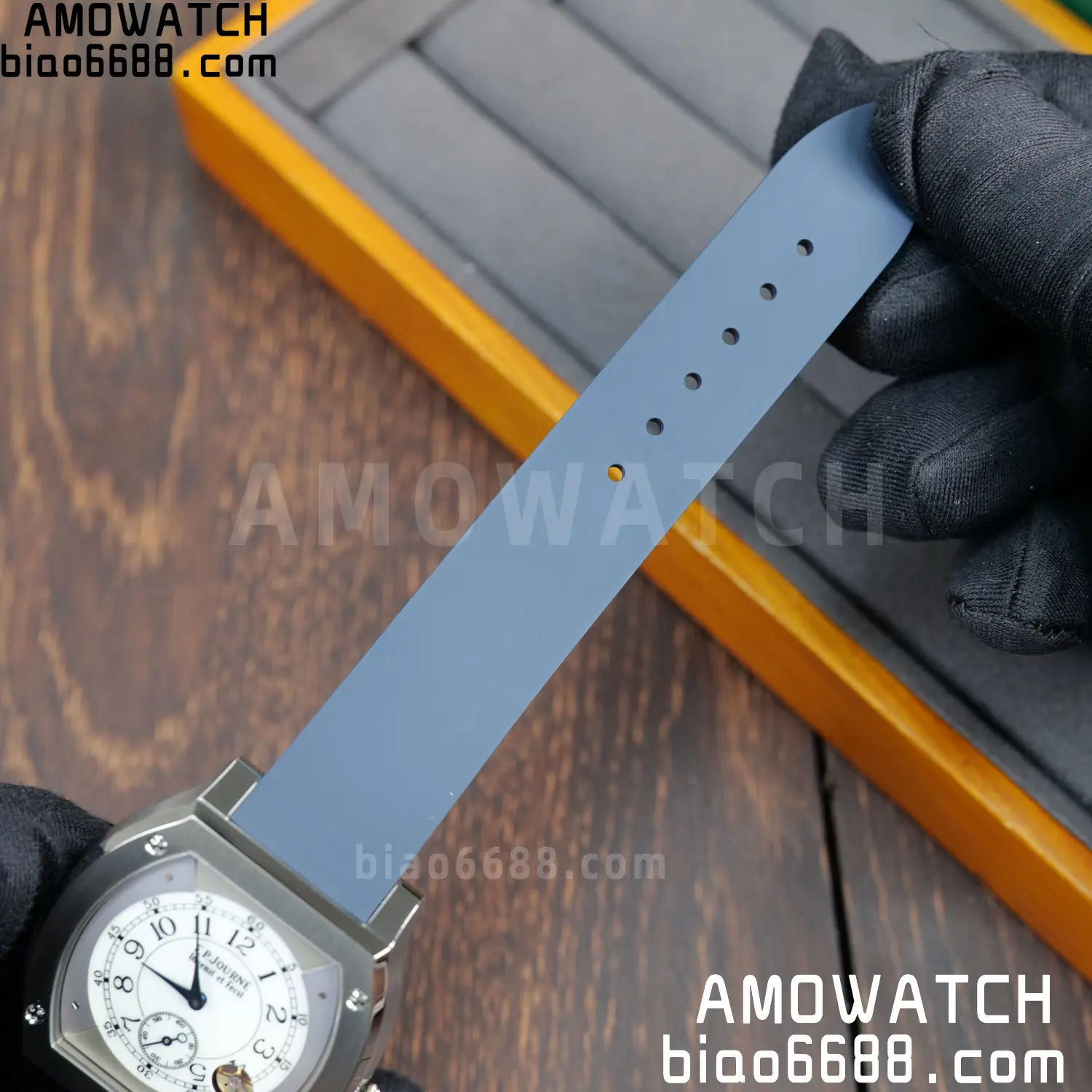 FPJ F.P.Journe Elegante FJ Factory Best Edition White Dial on Blue Rubber Strap Quartz V2 85 bb292cb62a0c07e AMO Watch
