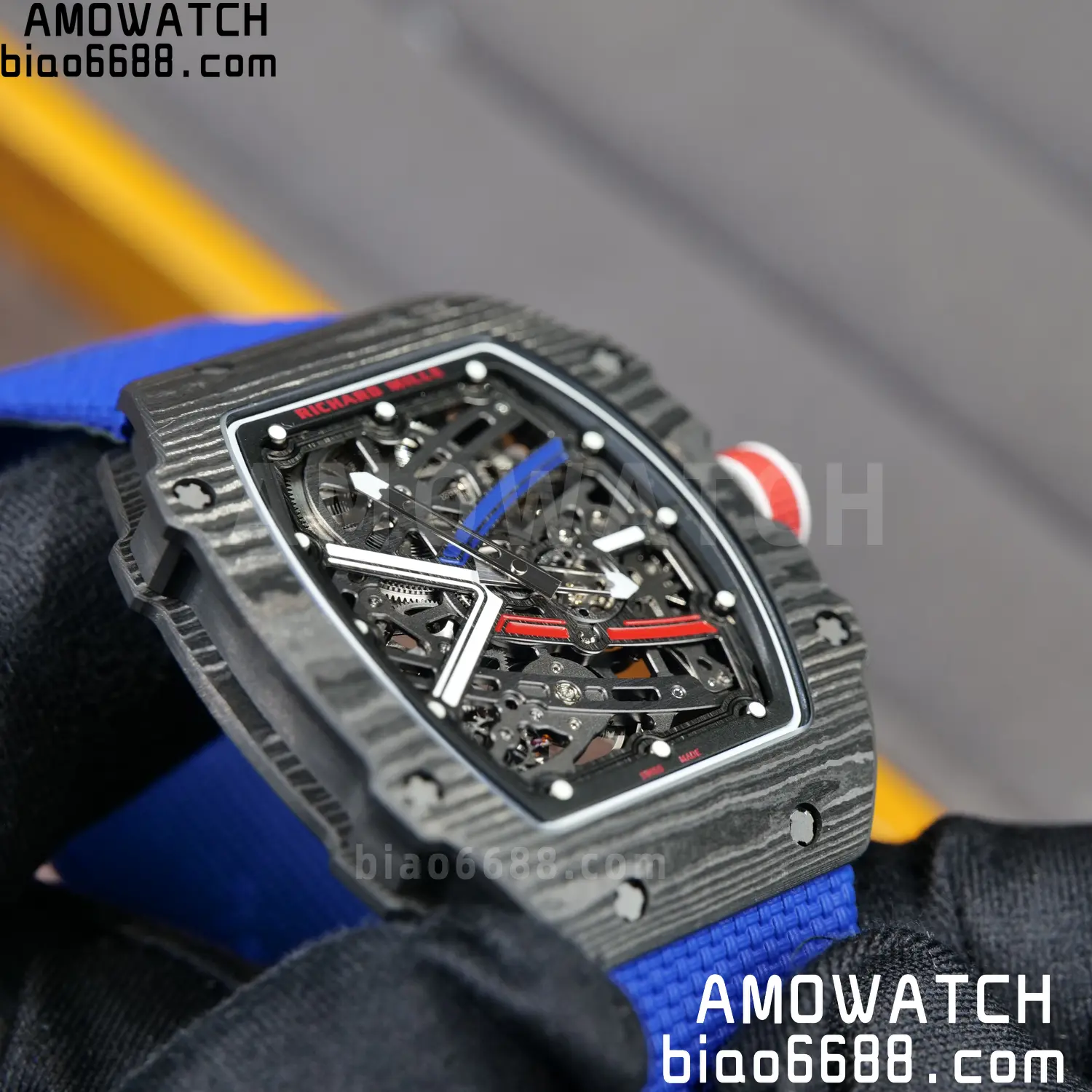 RICHARD MILLE RM67-02 Black NTPT RICH Factory PRO 1:1 France Blue/Red/White Skeleton Dial CRMA7 Super Clone V2 94 bb4c1dc1ab06707 阿默表行AmoWatch