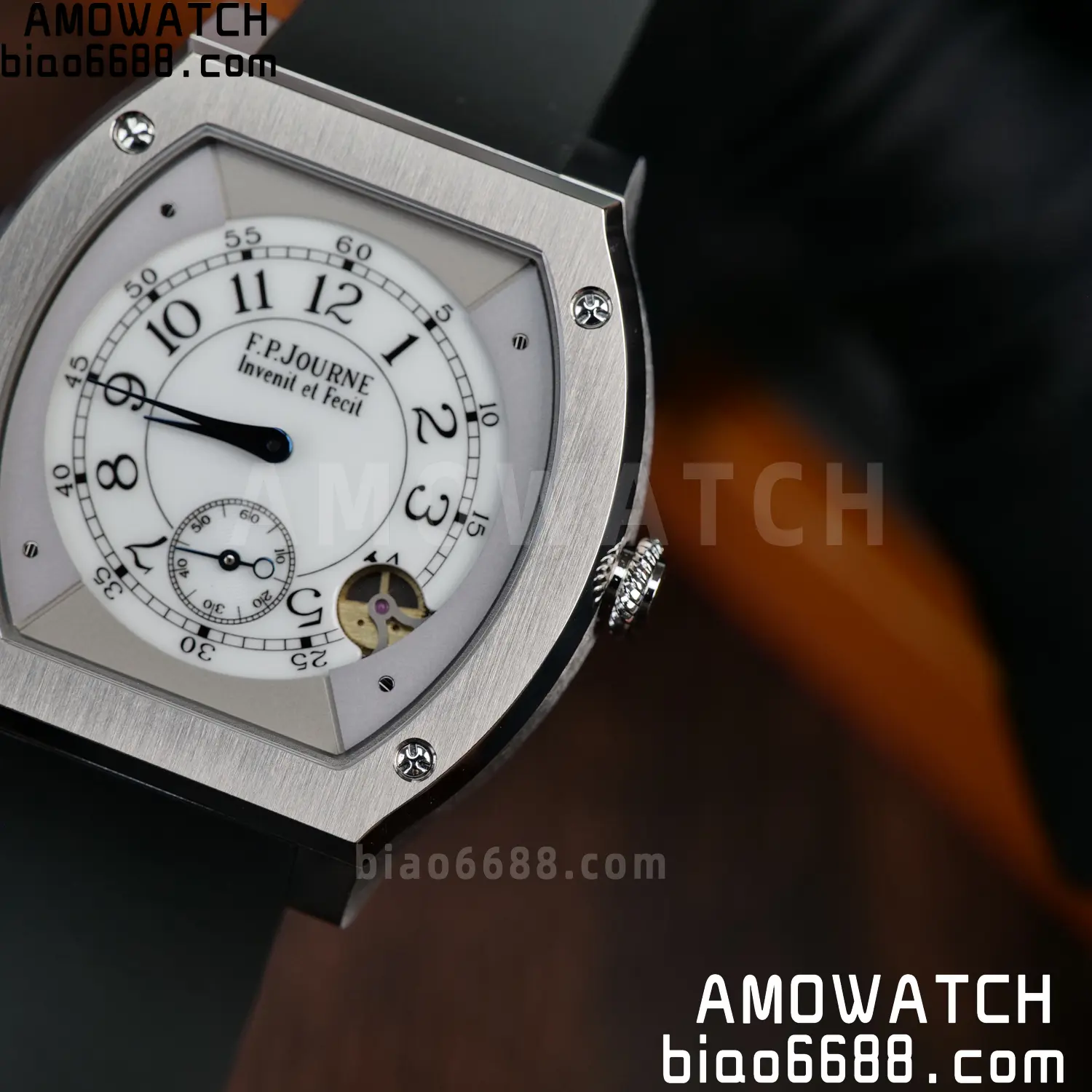 FPJ F.P.Journe Elegante FJ Factory Best Edition White Dial on Black Rubber Strap Quartz V2 94 bbb6d42d96349eb AMO Watch