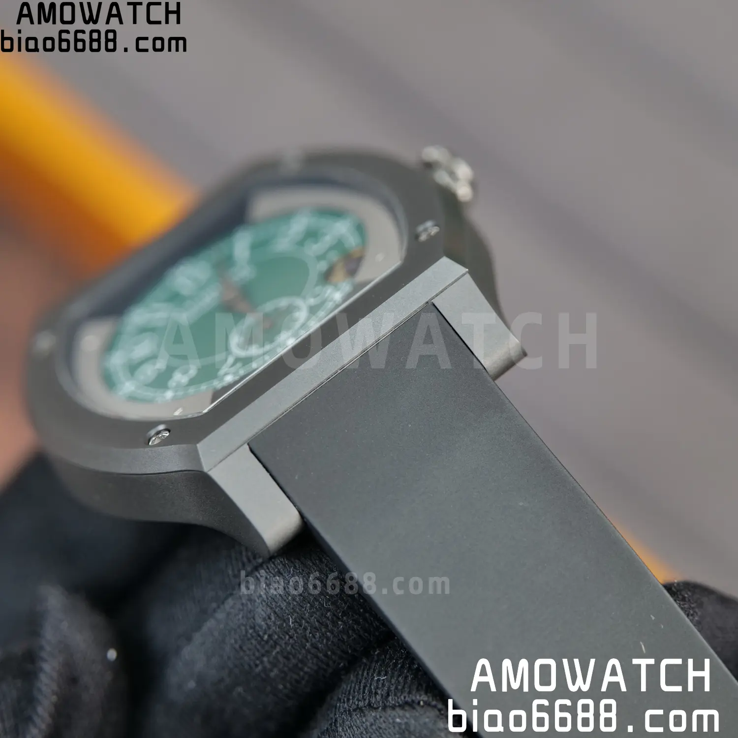 FPJ F.P.Journe Elegante PVD FJ Factory Best Edition Green Dial on Black Rubber Strap Quartz V2 80 bbd310c5c99fd02 AMO Watch