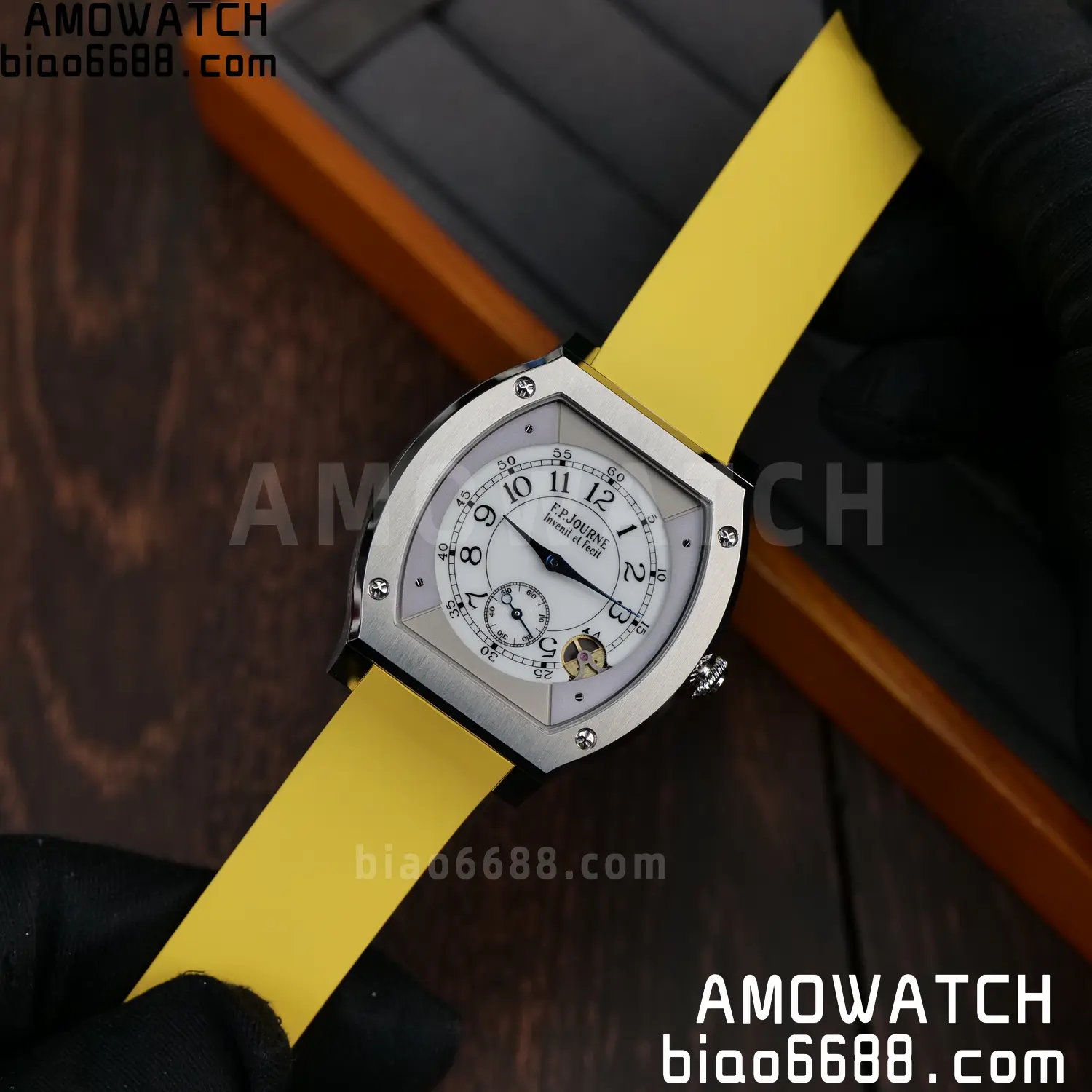 FPJ F.P.Journe Elegante FJ Factory Best Edition White Dial on Yellow Rubber Strap Quartz V2 79 bc5268cef3b2e51 AMO Watch