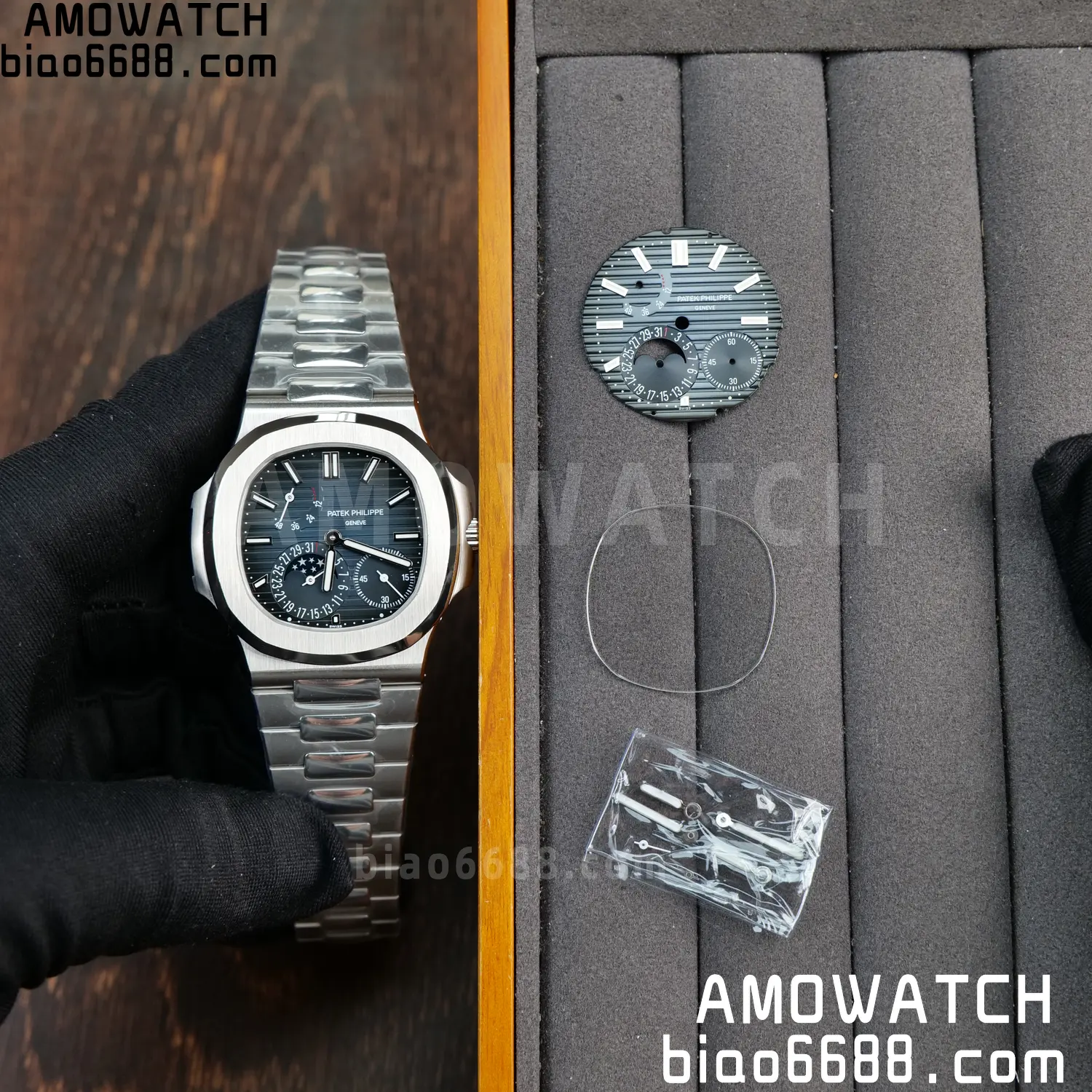 Custom Made Patek Philippe Nautilus 5712 SS UMI 110 bceb2dccf72fce9 AMO Watch