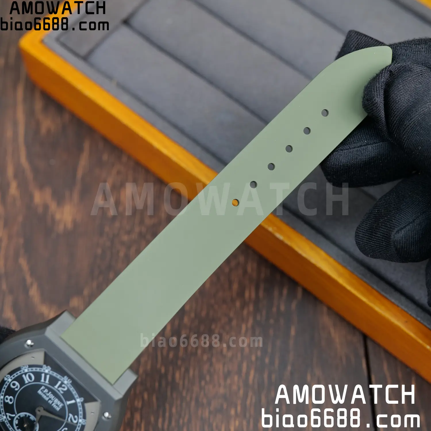 FPJ F.P.Journe Elegante PVD FJ Factory Best Edition Black Dial on Green Rubber Strap Quartz V2 81 be3acb4cad0822f AMO Watch