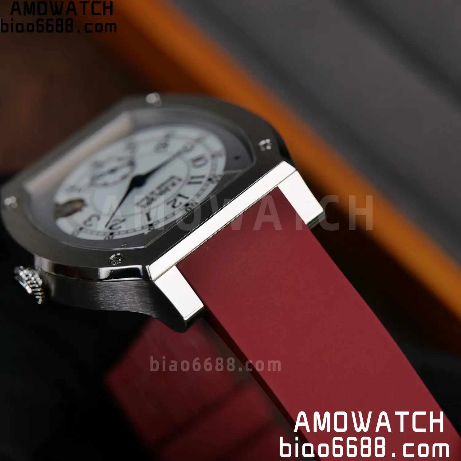 FPJ F.P.Journe Elegante FJ Factory Best Edition White Dial on Red Rubber Strap Quartz V2 95 bfaeade88dda213 AMO Watch
