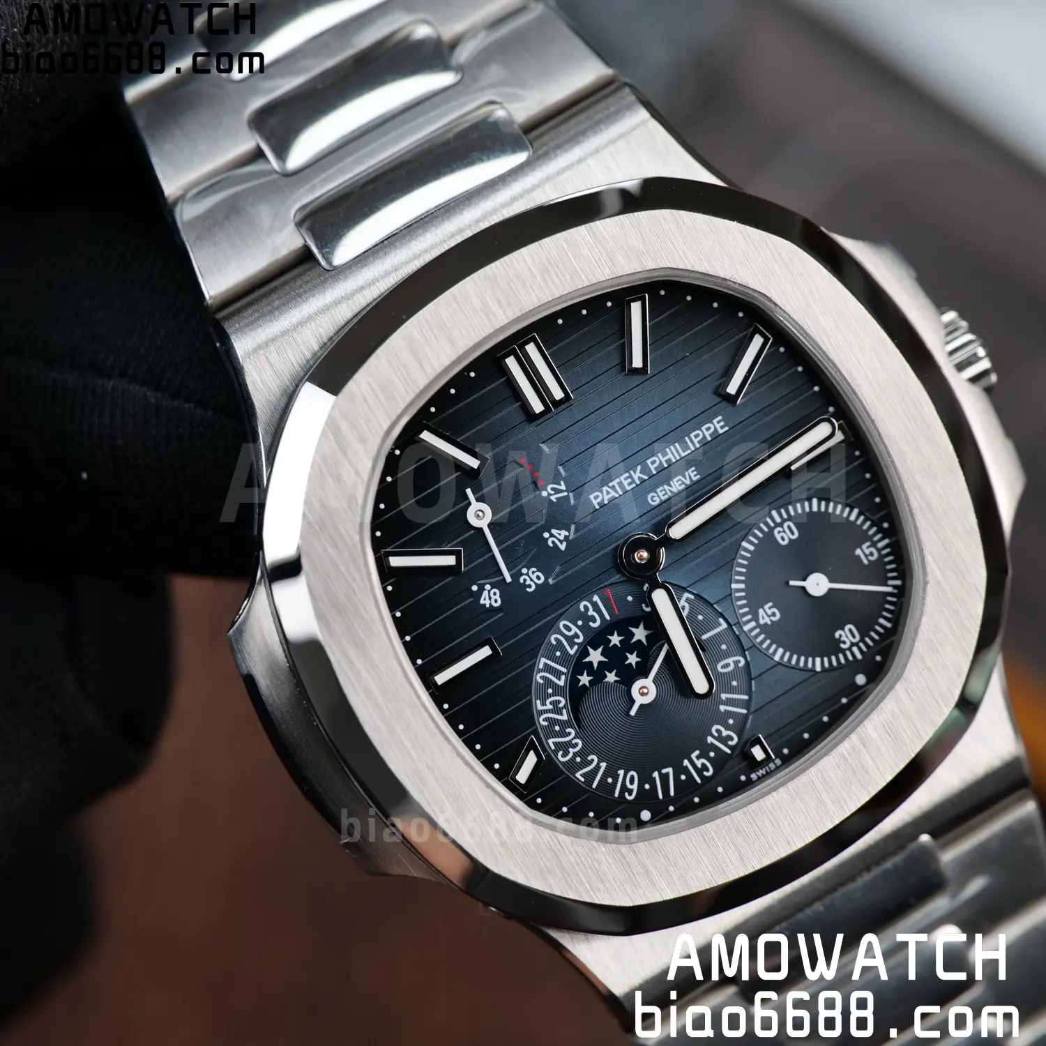 Custom Made Patek Philippe Nautilus 5712 SS UMI 131 c0b14869d07663c AMO Watch