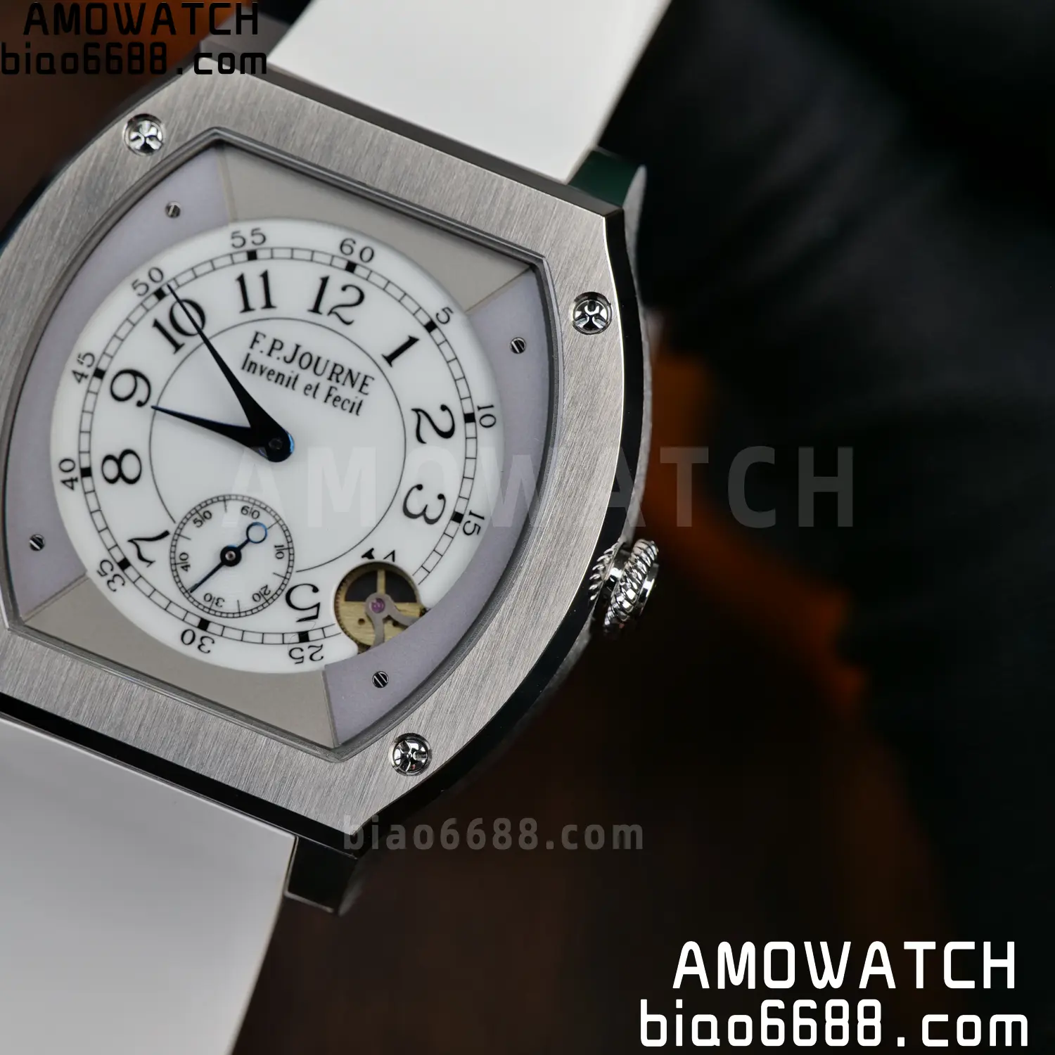 FPJ F.P.Journe Elegante FJ Factory Best Edition White Dial on White Rubber Strap Quartz V2 92 c1e8ef3a9badf32 AMO Watch