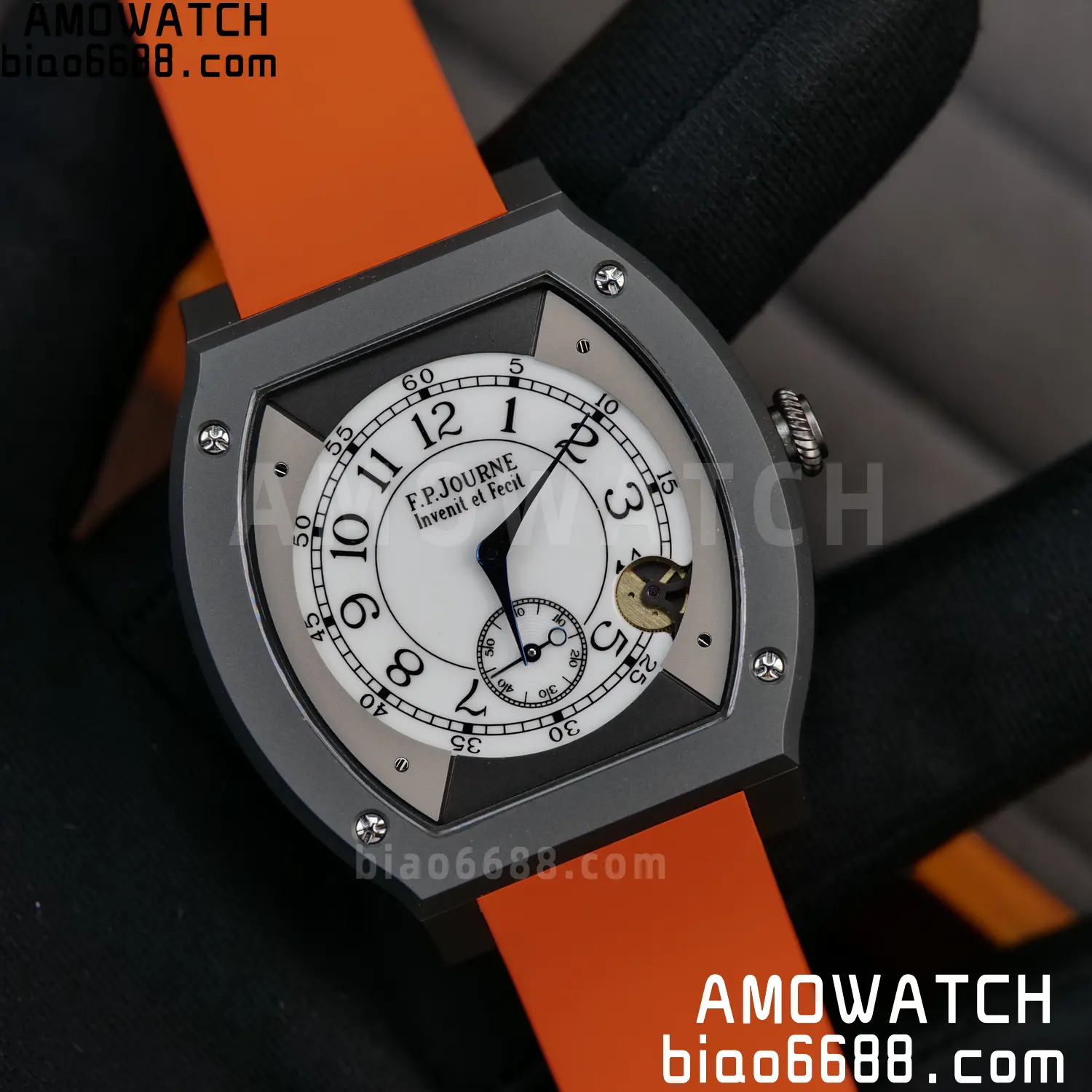 FPJ F.P.Journe Elegante PVD FJ Factory Best Edition White Dial on Orange Rubber Strap Quartz V2 99 c20afbc5528db56 AMO Watch