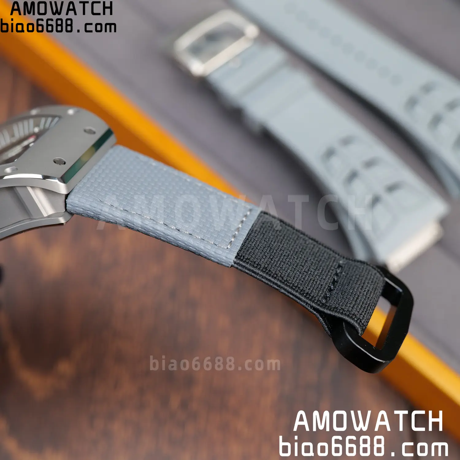 RICHARD MILLE RM055 Gray Ceramic UMI 1:1 Best Edition on Nylon Strap RMUL2 Free Sprung 47 c349abd130daf19 AMO Watch