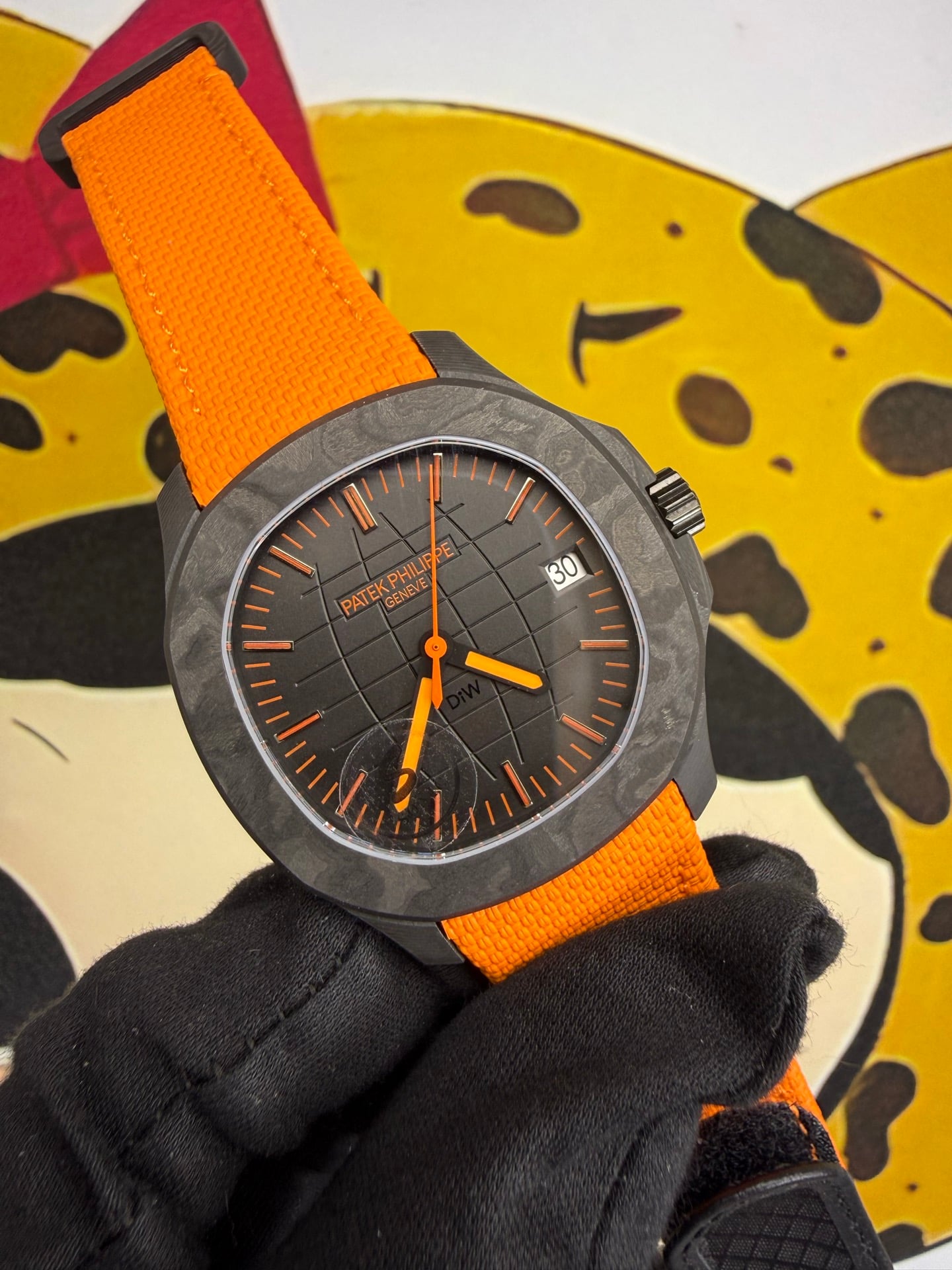 PP Aquanaut 5167 Orange DIW SONIC Factory SF 1:1 Best Edition Black Dial On Orange Nylon Strap DD324 28 c3b87cee6efcad5 阿默表行AmoWatch