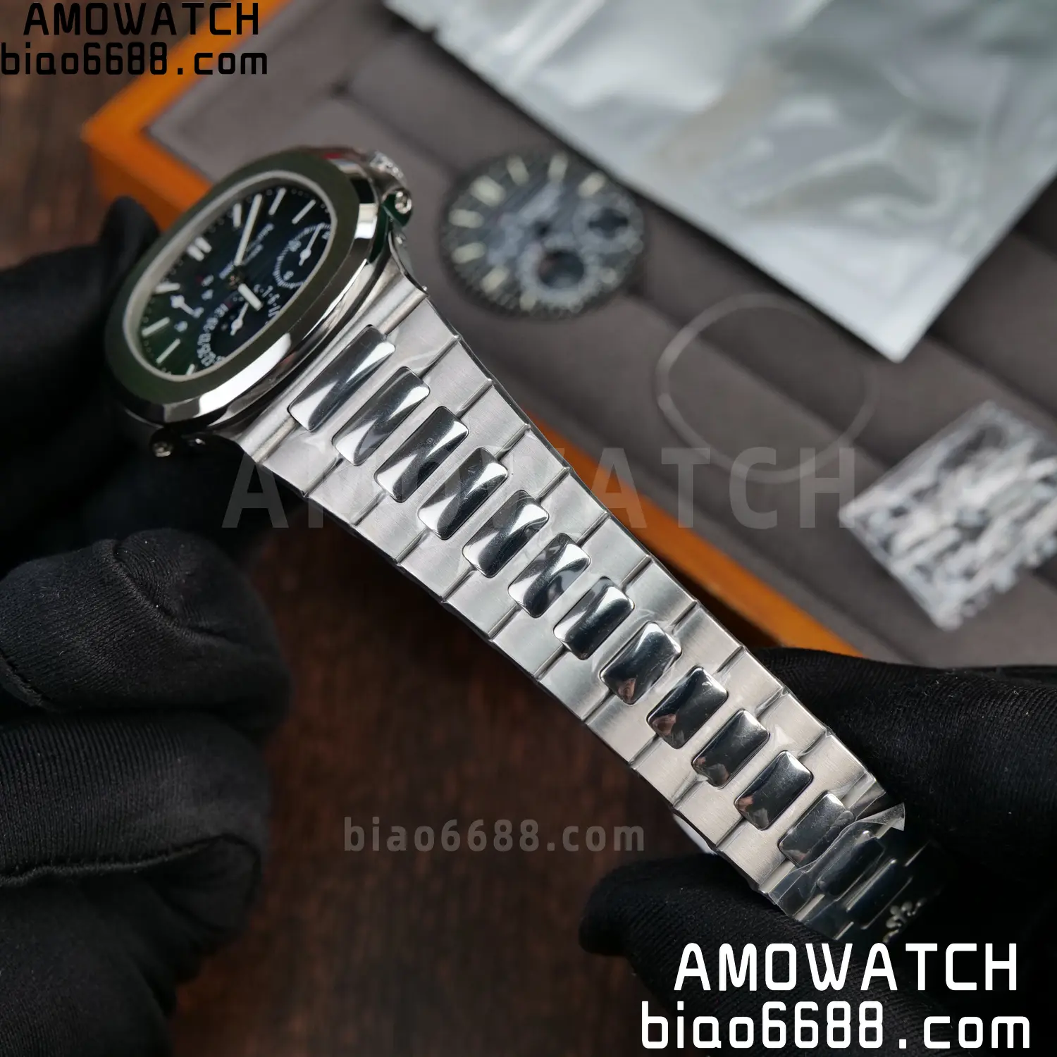 Custom Made Patek Philippe Nautilus 5712 SS UMI 119 c41799fbed7719e AMO Watch