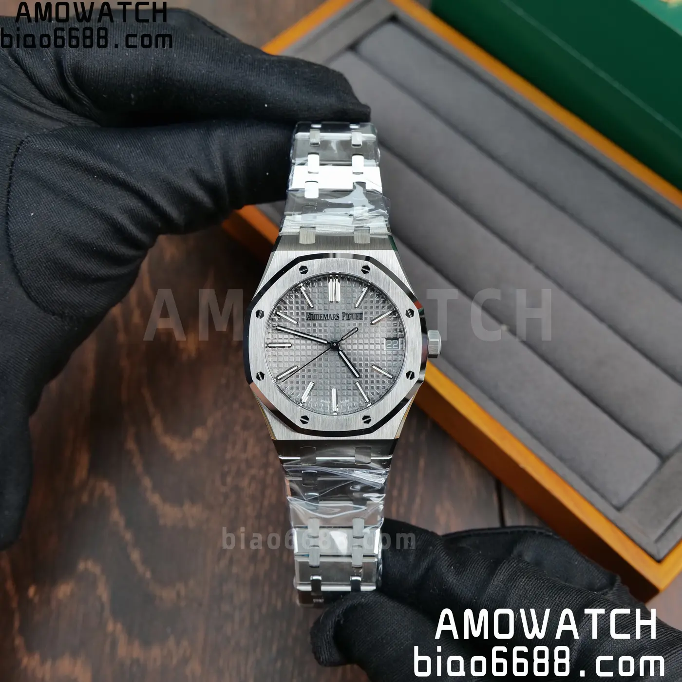 Royal Oak 41mm 15510 SS VSF 1:1 Best Edition Gray Textured Dial on SS Bracelet DD4302 Super Clone 86 c44672d1fabad52 AMO Watch