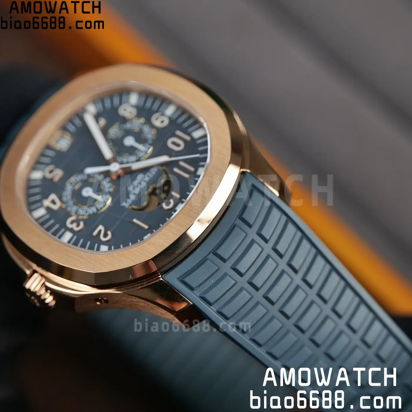 Patek Philippe Aquanaut 5261R RG APW Factory 1:1 Best Edition Dial on Blue Rubber Strap V2 91 c4db17791674287 AMO Watch