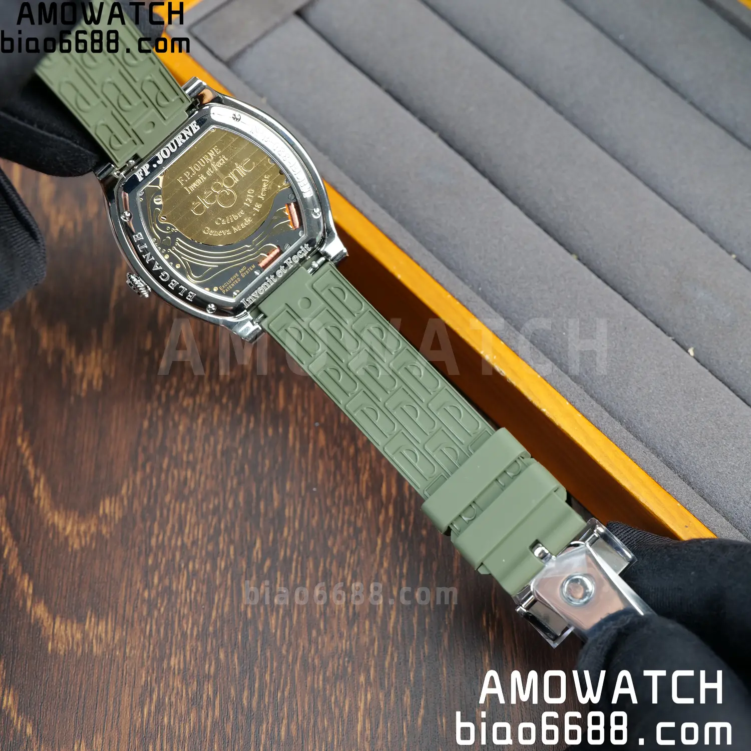 FPJ F.P.Journe Elegante FJ Factory Best Edition White Dial on Green Rubber Strap Quartz V2 86 c67558e962c46f6 AMO Watch