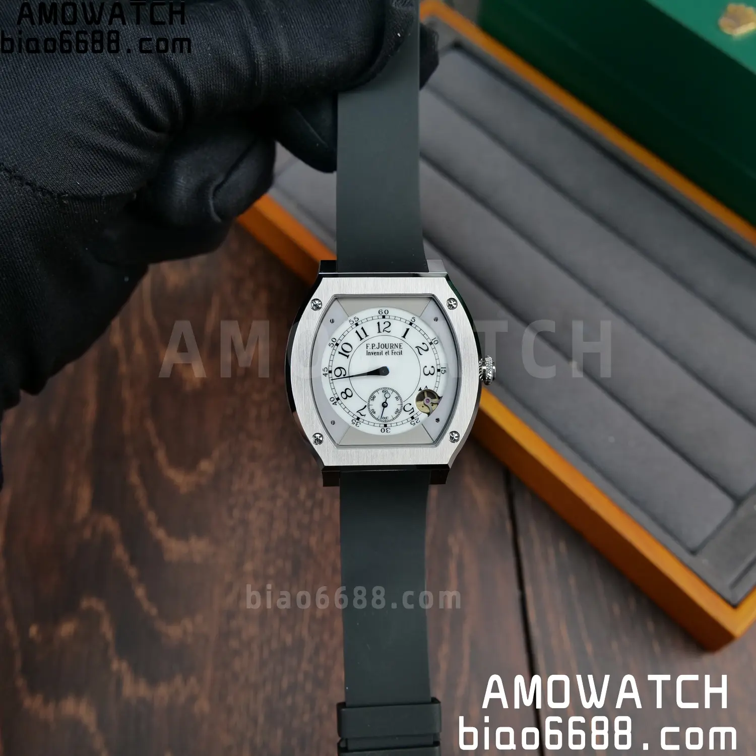 FPJ F.P.Journe Elegante FJ Factory Best Edition White Dial on Black Rubber Strap Quartz V2 81 c6ce69340f94702 AMO Watch