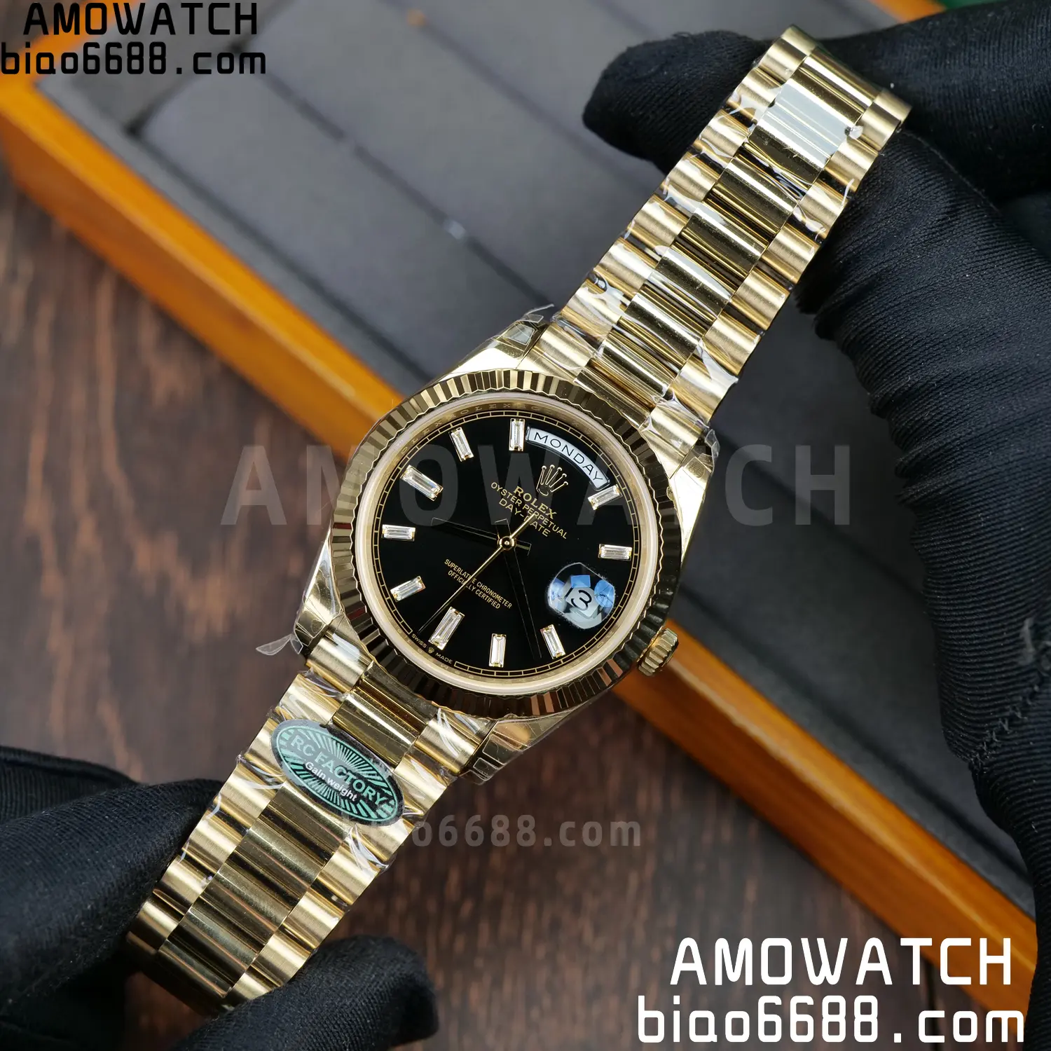 Rolex Day Date 40 YG 228238 RCF 1:1 Best Edition Black Dial on President Bracelet VR3255 (210g) 61 c93c2e57bb47f6b AMO Watch