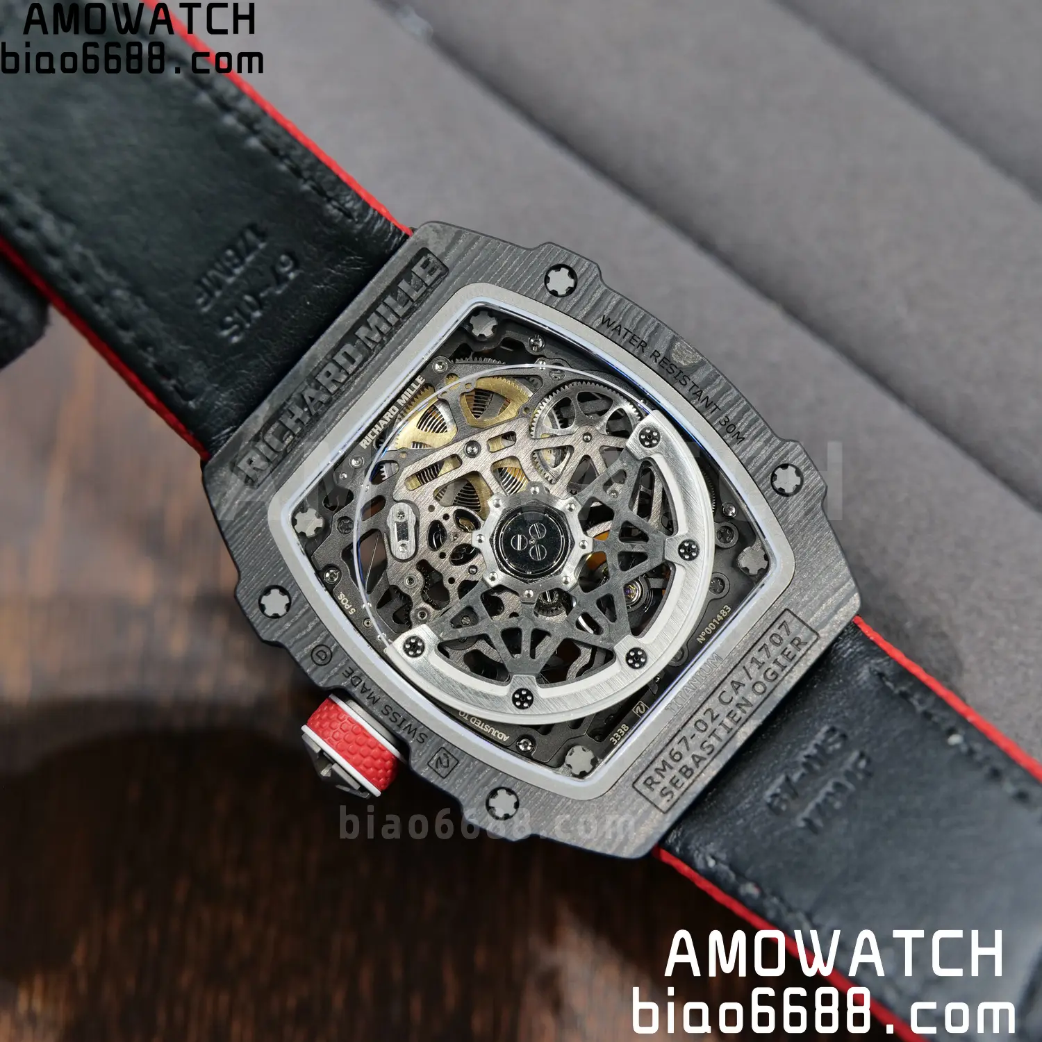 RICHARD MILLE RM67-02 Black NTPT RICH Factory 1:1 France Blue/Red/White Skeleton Dial CRMA7 Super Clone 95 c9c8c4698fe70fa AMO Watch