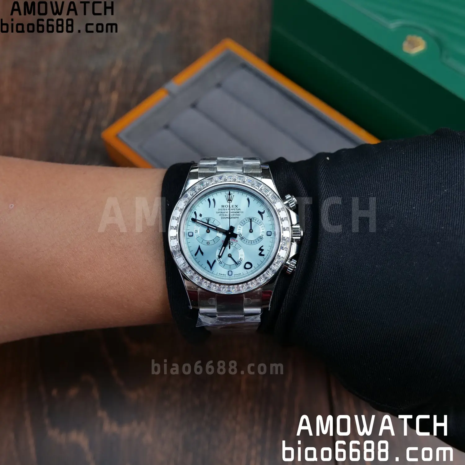 Rolex Daytona 116506 PPM Factory Best Edition Ice Blue Dial Crystal Markers on SS Bracelet 4130 72 c9d99e29b2b6a40 AMO Watch