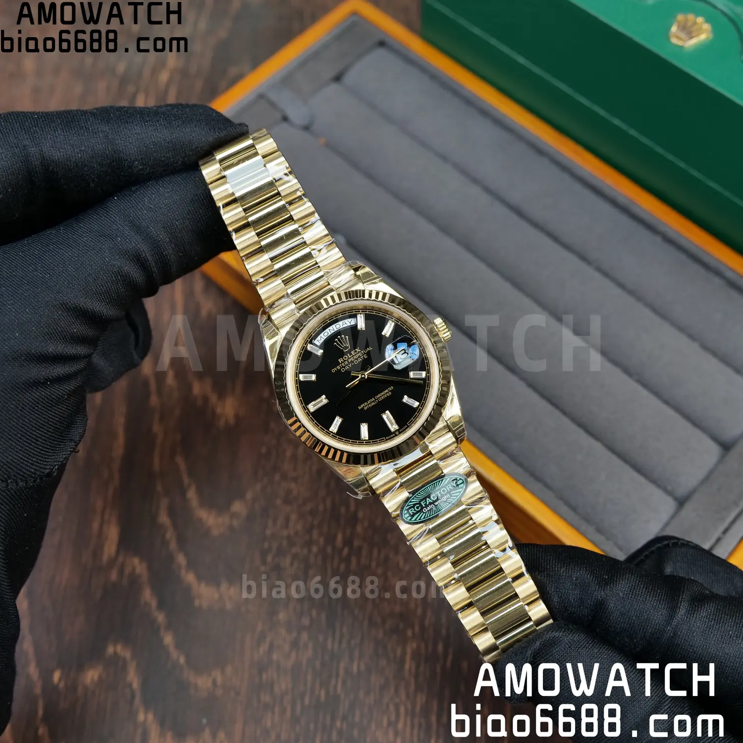 Rolex Day Date 40 YG 228238 RCF 1:1 Best Edition Black Dial on President Bracelet VR3255 (210g) 59 ca31ed88ac18850 AMO Watch