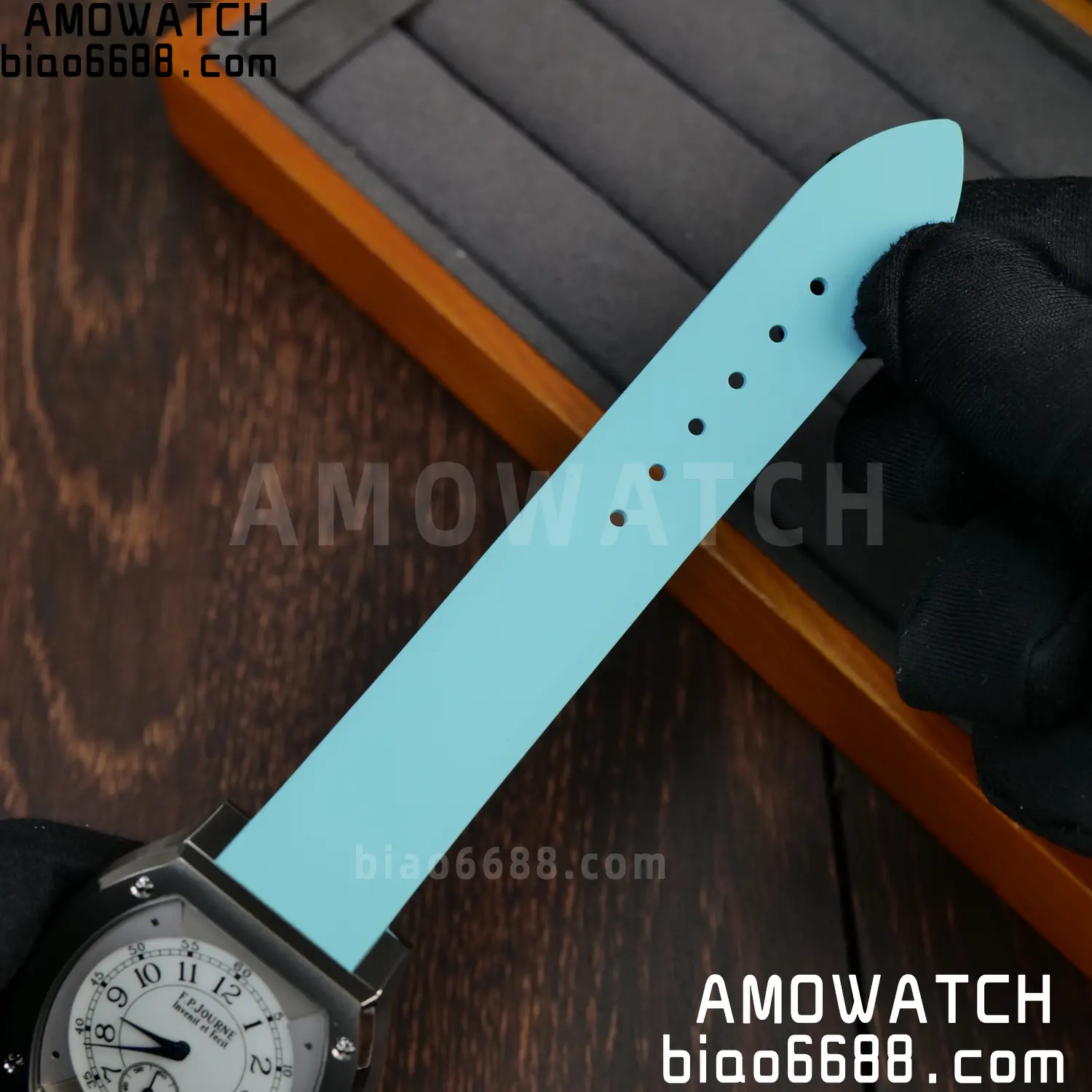 FPJ F.P.Journe Elegante FJ Factory Best Edition White Dial on Light Blue Rubber Strap Quartz V2 82 cad192feb86a322 AMO Watch