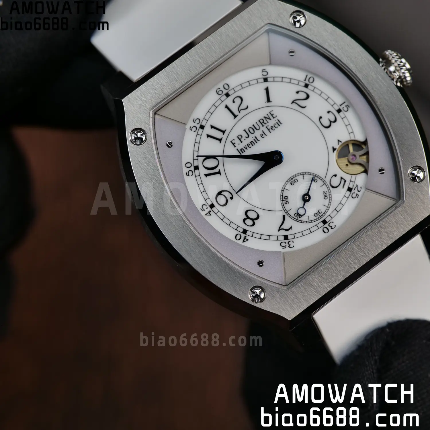 FPJ F.P.Journe Elegante FJ Factory Best Edition White Dial on White Rubber Strap Quartz V2 99 cbf5fefb61a373d AMO Watch