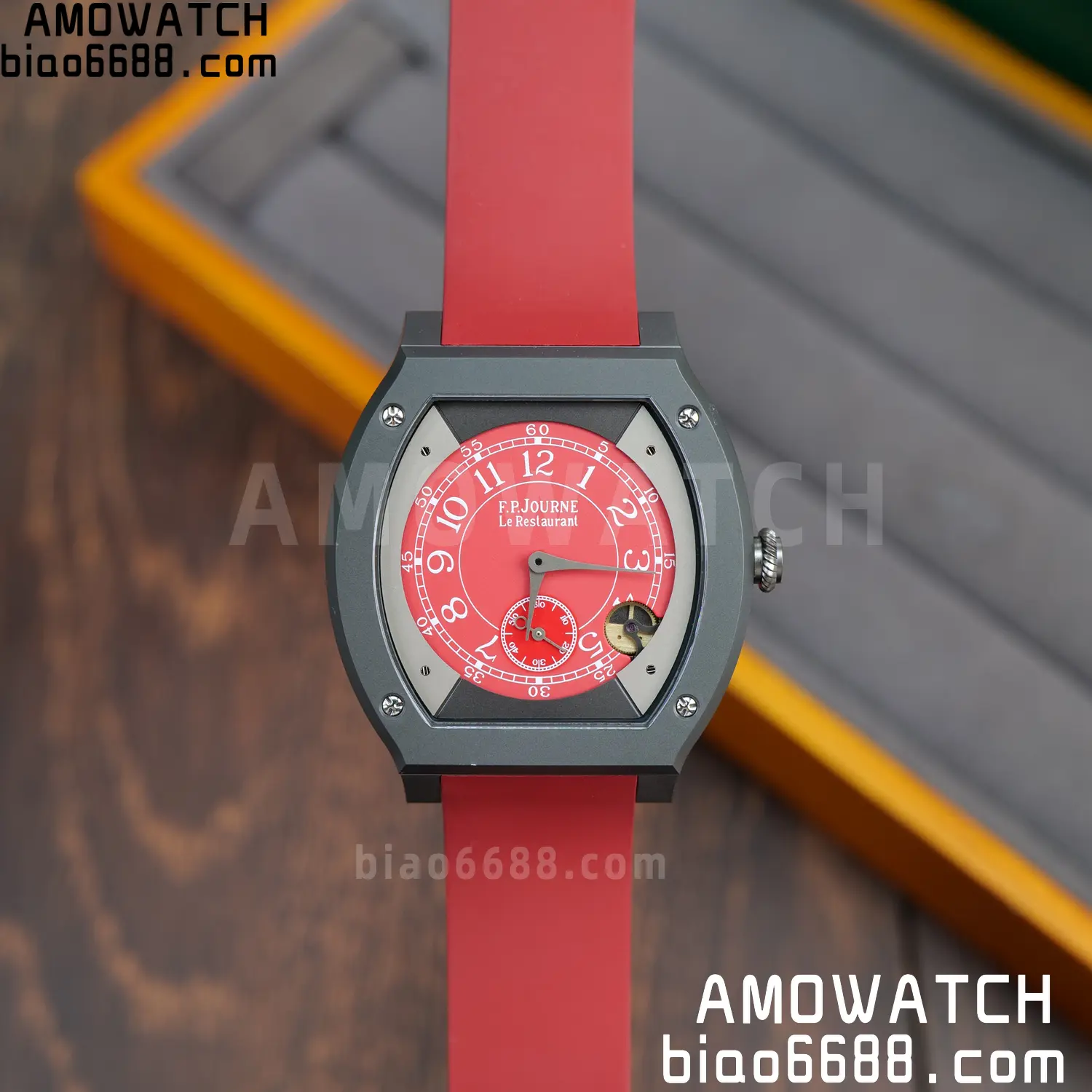 FPJ F.P.Journe Elegante PVD FJ Factory Best Edition Red Dial on RedRubber Strap Quartz V2 92 cc1355082b60f3e AMO Watch