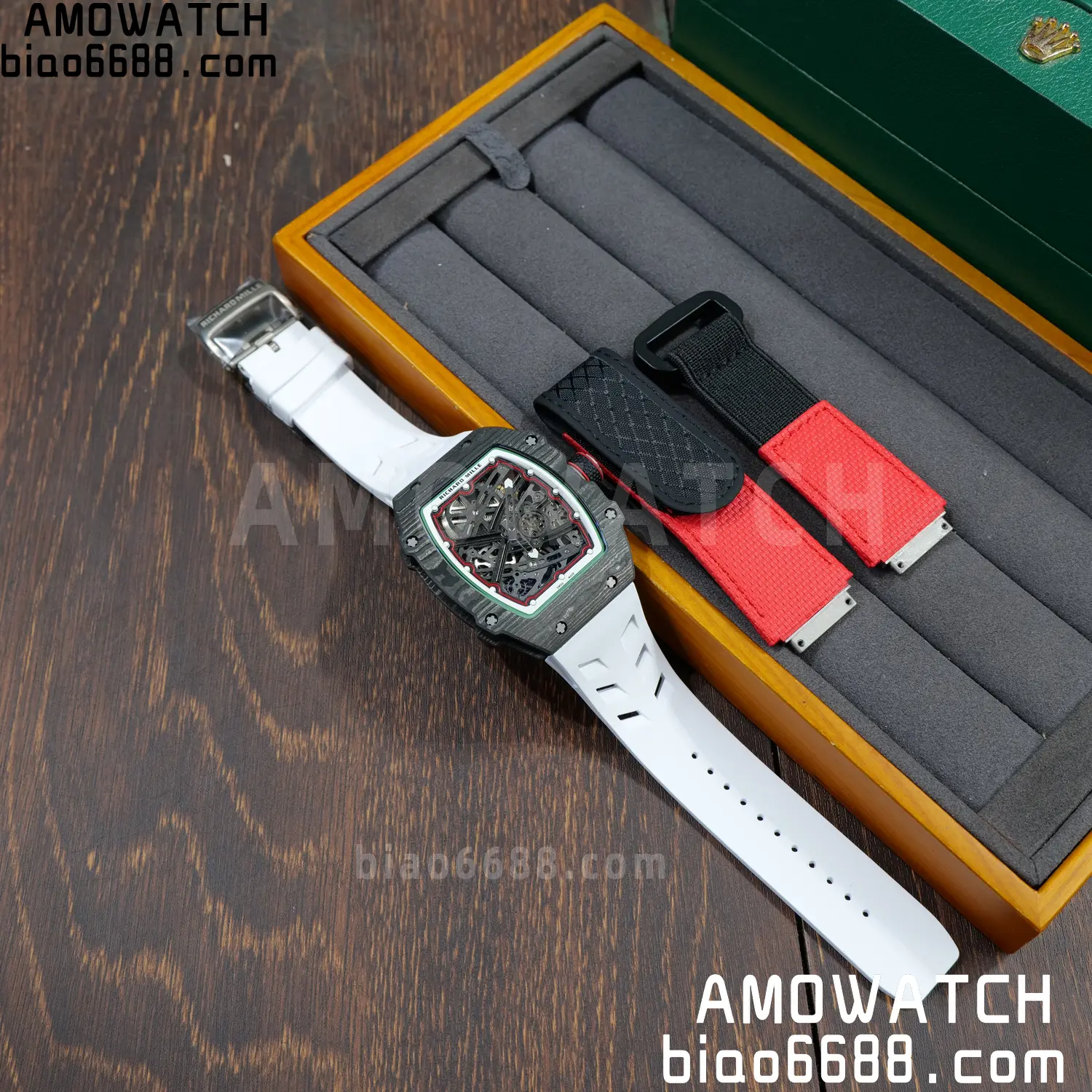 RICHARD MILLE 1:1 RM67-02 Black NTPT RICH Factory Pro 1:1 Italy Skeleton Dial White Rubber Strap CRMA7 Super Clone V2 72 cd113d969cfd930 AMO Watch