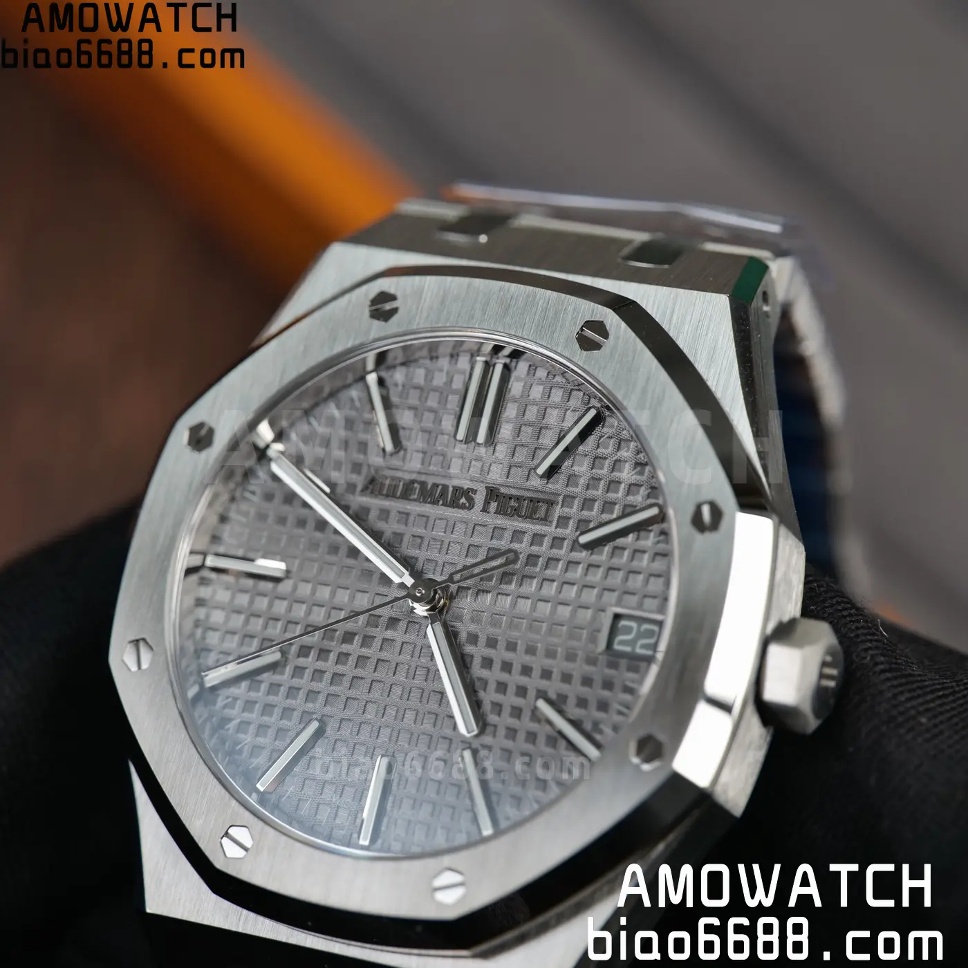 Royal Oak 41mm 15510 SS VSF 1:1 Best Edition Gray Textured Dial on SS Bracelet DD4302 Super Clone 109 d0dbf7c34345b64 AMO Watch