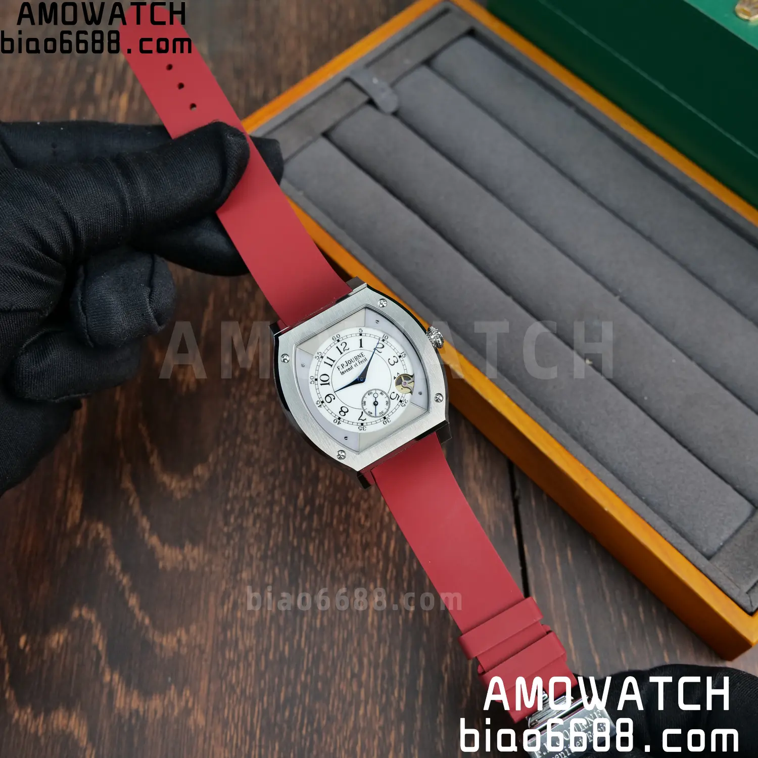 FPJ F.P.Journe Elegante FJ Factory Best Edition White Dial on Red Rubber Strap Quartz V2 82 d15207d4e8df3c2 AMO Watch