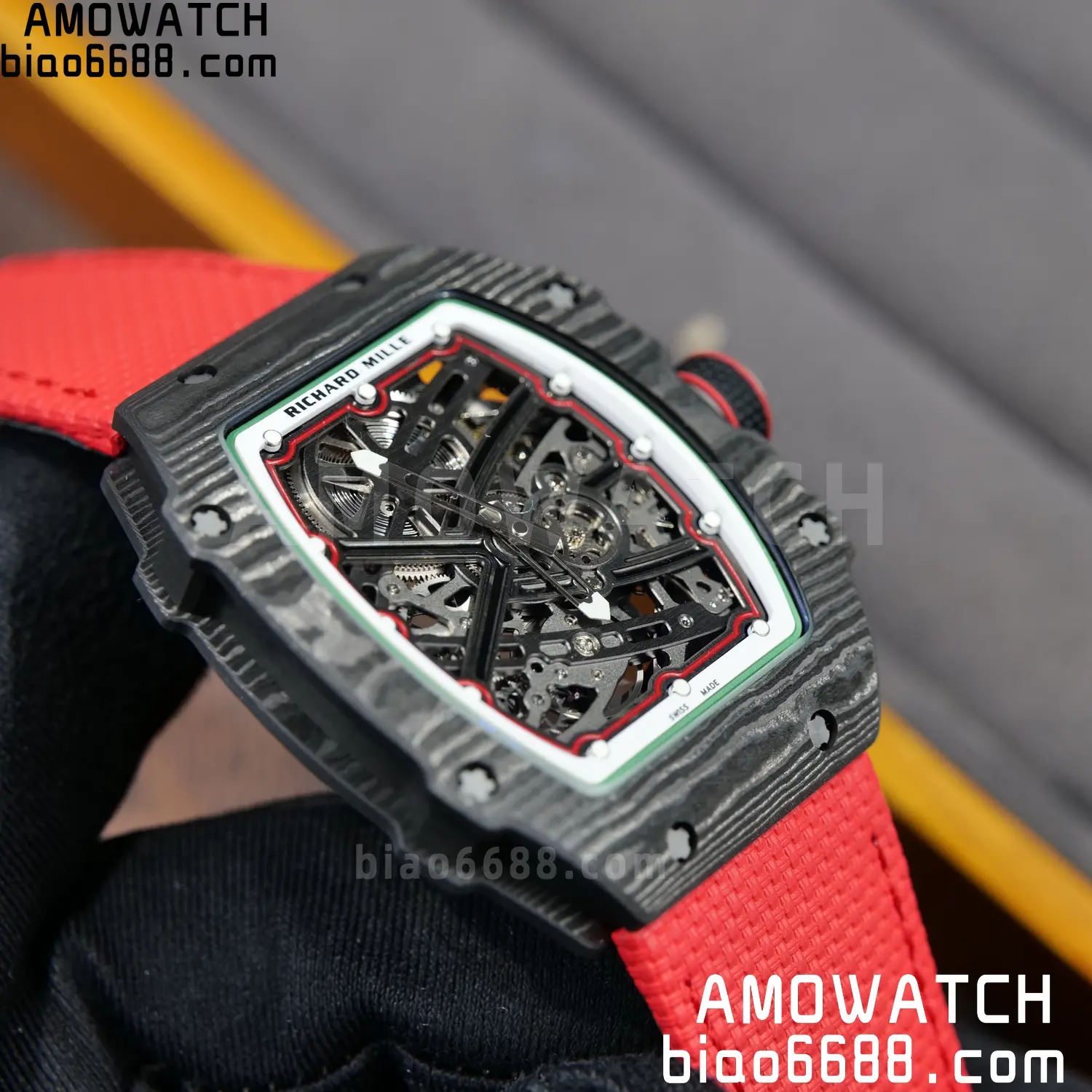 RICHARD MILLE 1:1 RM67-02 Black NTPT RICH Factory Pro 1:1 Italy Skeleton Dial White Nylon Strap CRMA7 Super Clone V2 92 d40ed7362a7d112 AMO Watch