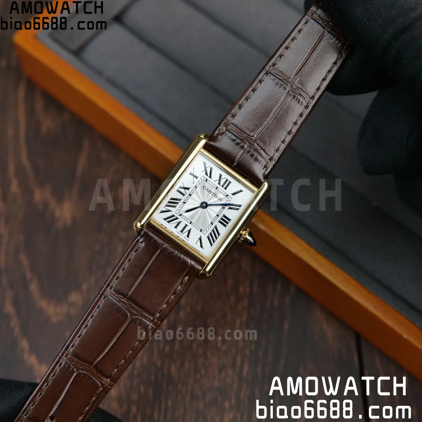 CARTIER Tank Must YG W1529756 25.5mm F1 Facftory 1:1 Best Edition White Dial on Brown Leather Strap Ronda 66 d4138ddb3e7ed0a AMO Watch