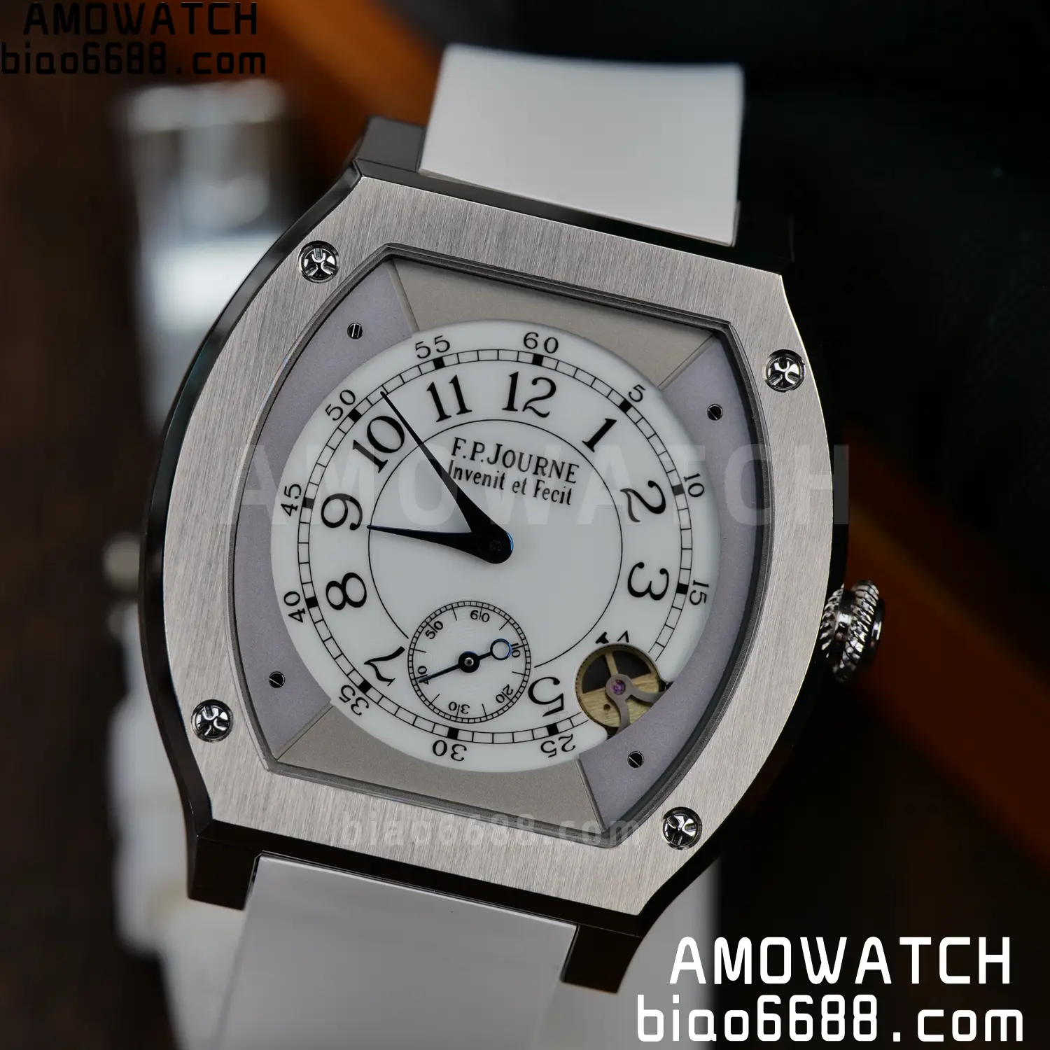 FPJ F.P.Journe Elegante FJ Factory Best Edition White Dial on White Rubber Strap Quartz V2 102 d43d47504056495 AMO Watch