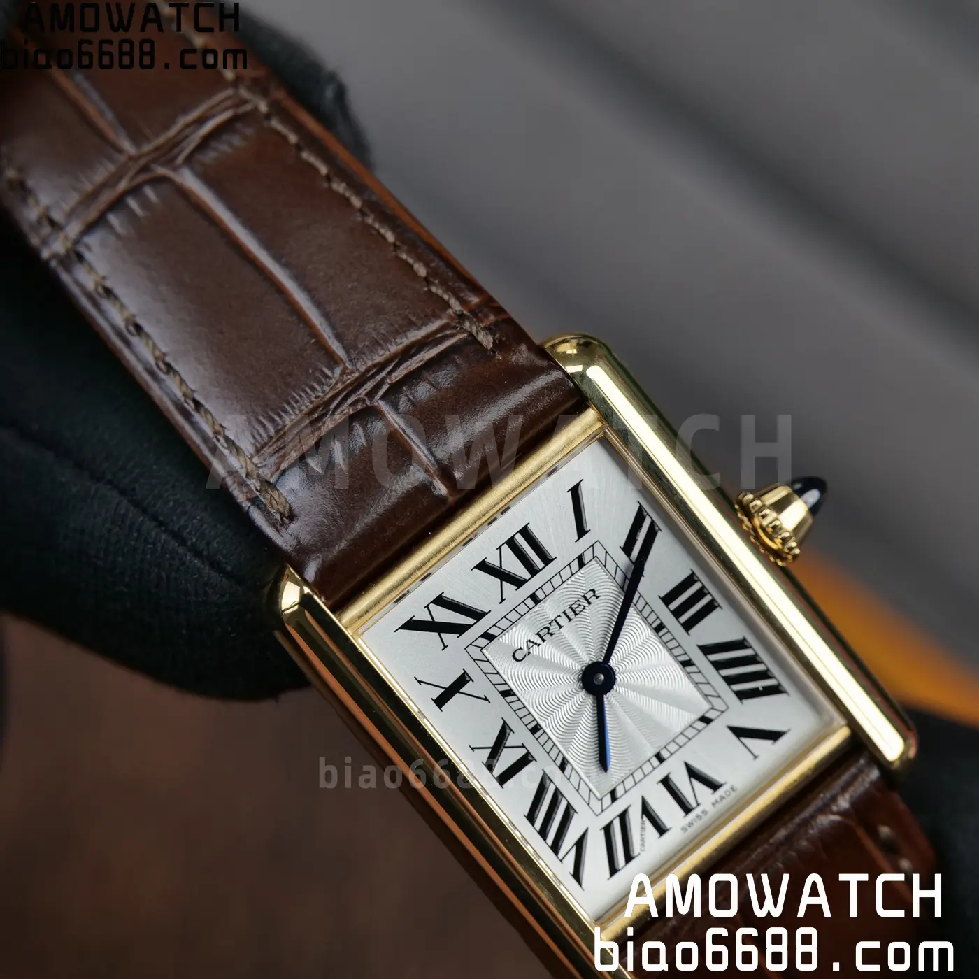 CARTIER Tank Must YG W1529756 25.5mm F1 Facftory 1:1 Best Edition White Dial on Brown Leather Strap Ronda 80 d45008b7086eeeb AMO Watch