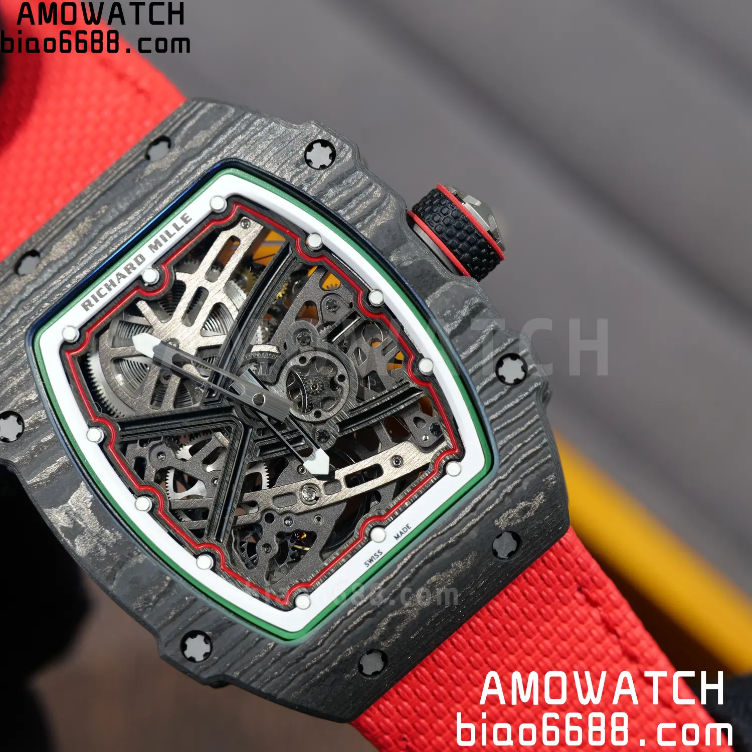 RICHARD MILLE 1:1 RM67-02 Black NTPT RICH Factory Pro 1:1 Italy Skeleton Dial White Nylon Strap CRMA7 Super Clone V2 95 d4808d0d30fb71b AMO Watch