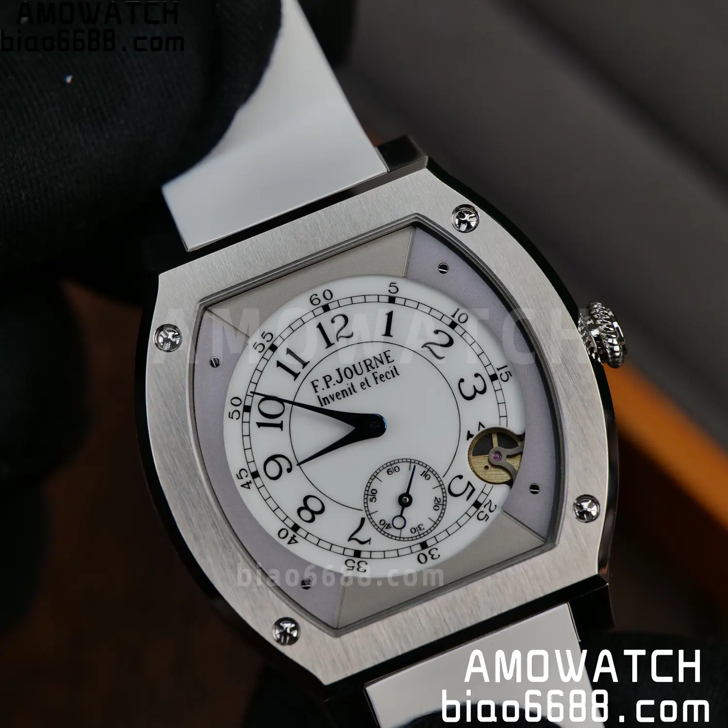 FPJ F.P.Journe Elegante FJ Factory Best Edition White Dial on White Rubber Strap Quartz V2 98 d606a856a15ba71 AMO Watch