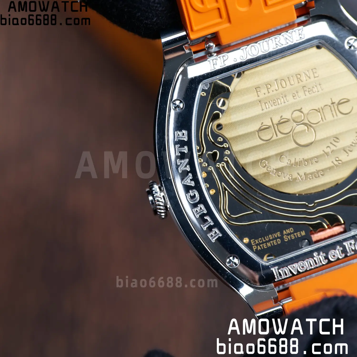 FPJ F.P.Journe Elegante FJ Factory Best Edition White Dial on Orange Rubber Strap Quartz V2 112 d6d1ef772a9c194 AMO Watch