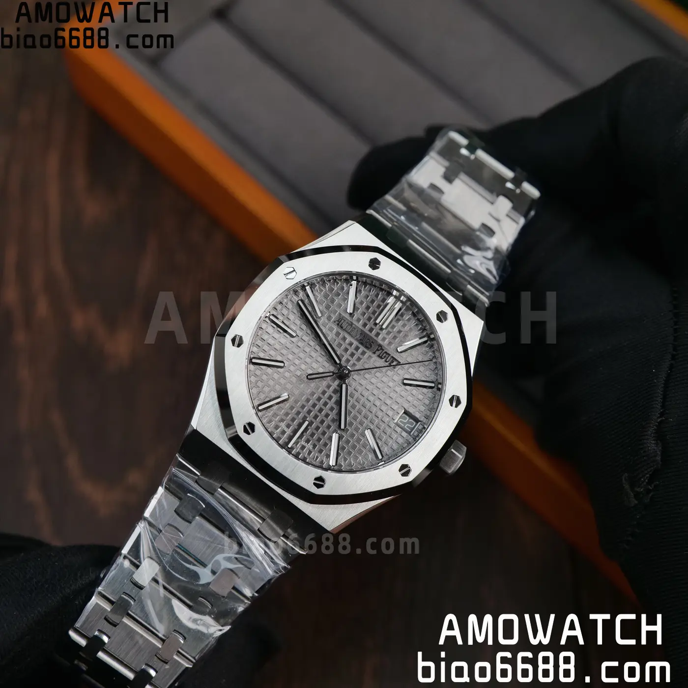 Royal Oak 41mm 15510 SS VSF 1:1 Best Edition Gray Textured Dial on SS Bracelet DD4302 Super Clone 88 d7978fcac70fff7 AMO Watch