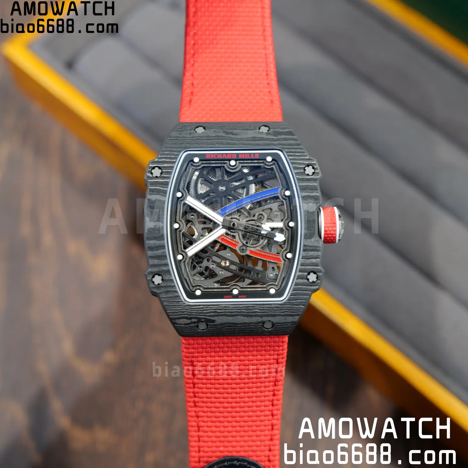 RICHARD MILLE RM67-02 Black NTPT RICH Factory 1:1 France Blue/Red/White Skeleton Dial CRMA7 Super Clone 79 d7e099816b7a329 AMO Watch