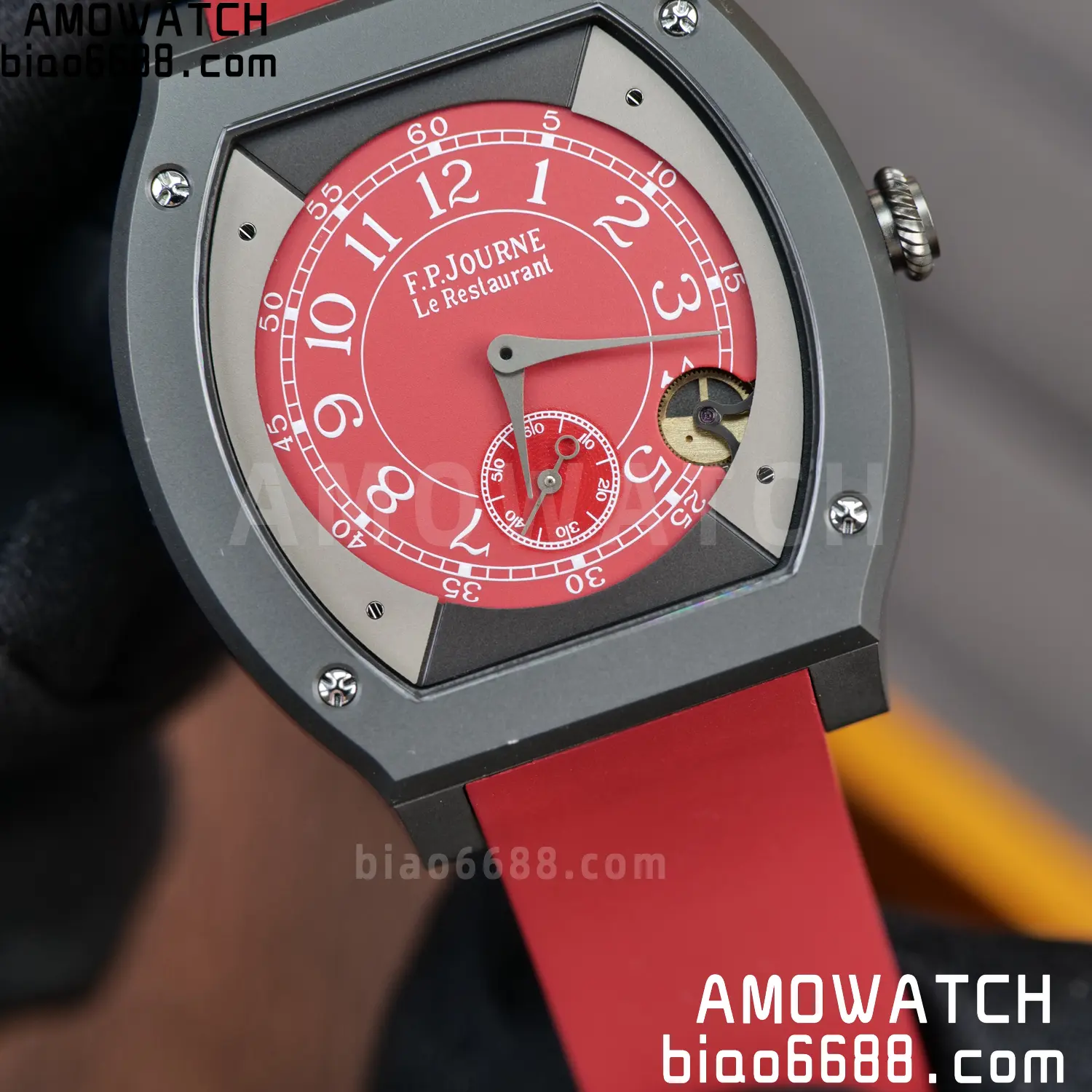FPJ F.P.Journe Elegante PVD FJ Factory Best Edition Red Dial on RedRubber Strap Quartz V2 107 d81b76516237fb8 AMO Watch