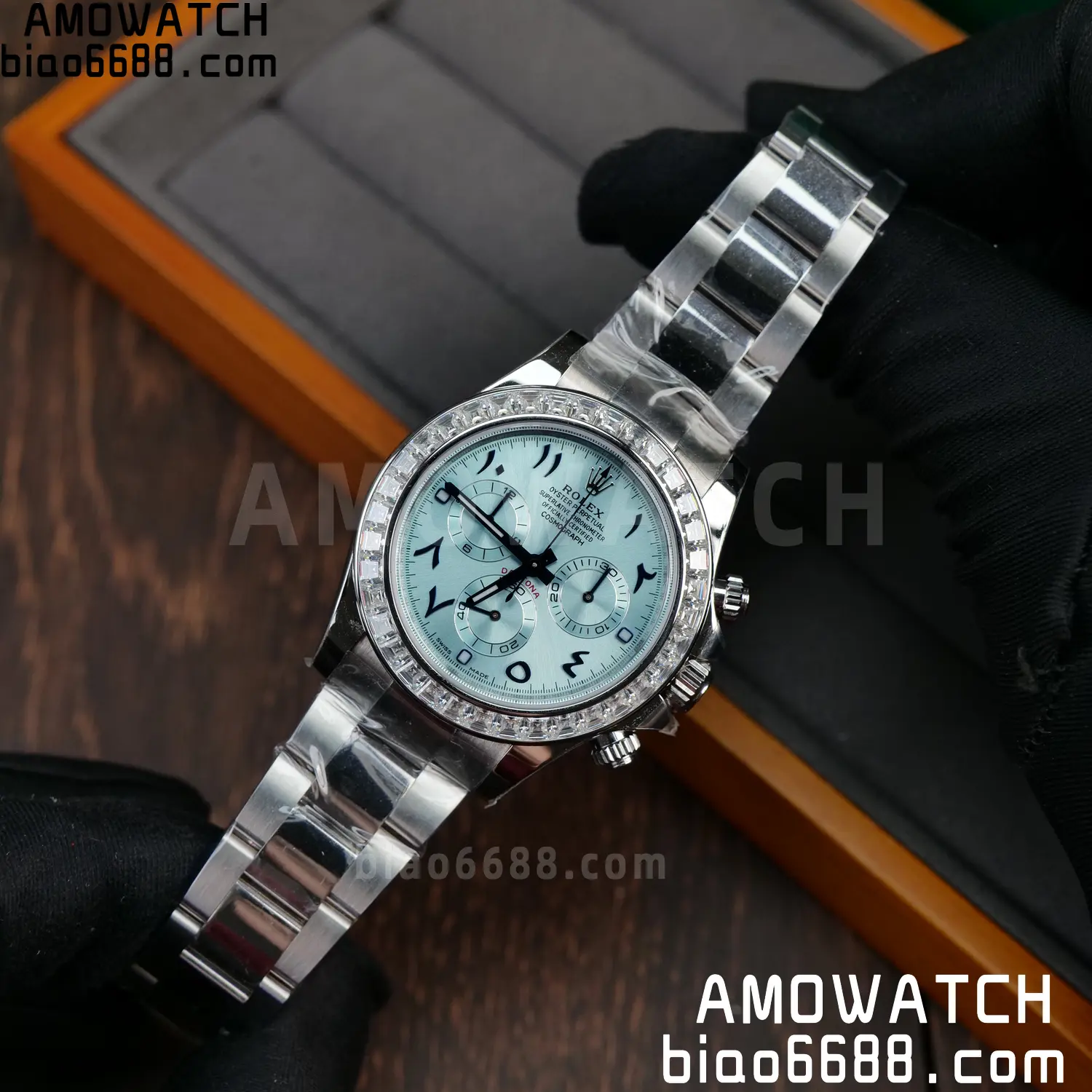 Rolex Daytona 116506 PPM Factory Best Edition Ice Blue Dial Crystal Markers on SS Bracelet 4130 78 da4b68367e17f51 AMO Watch