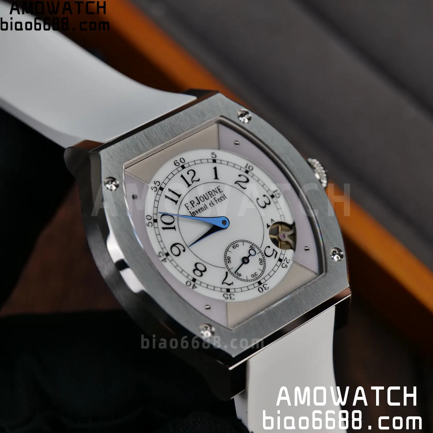FPJ F.P.Journe Elegante FJ Factory Best Edition White Dial on White Rubber Strap Quartz V2 93 dafb9a2b7f1b34e AMO Watch