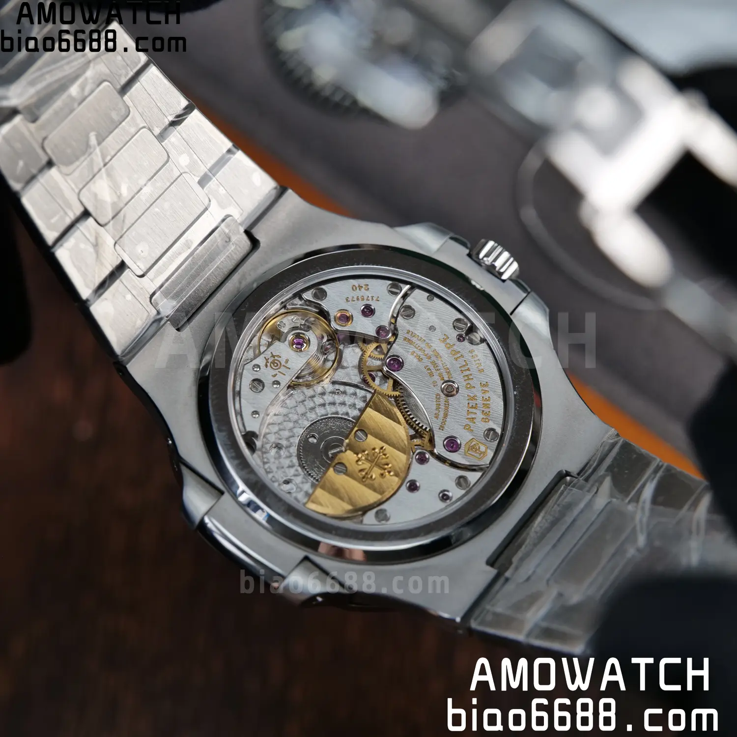 Custom Made Patek Philippe Nautilus 5712 SS UMI 143 dca0ac498f0ccc0 AMO Watch
