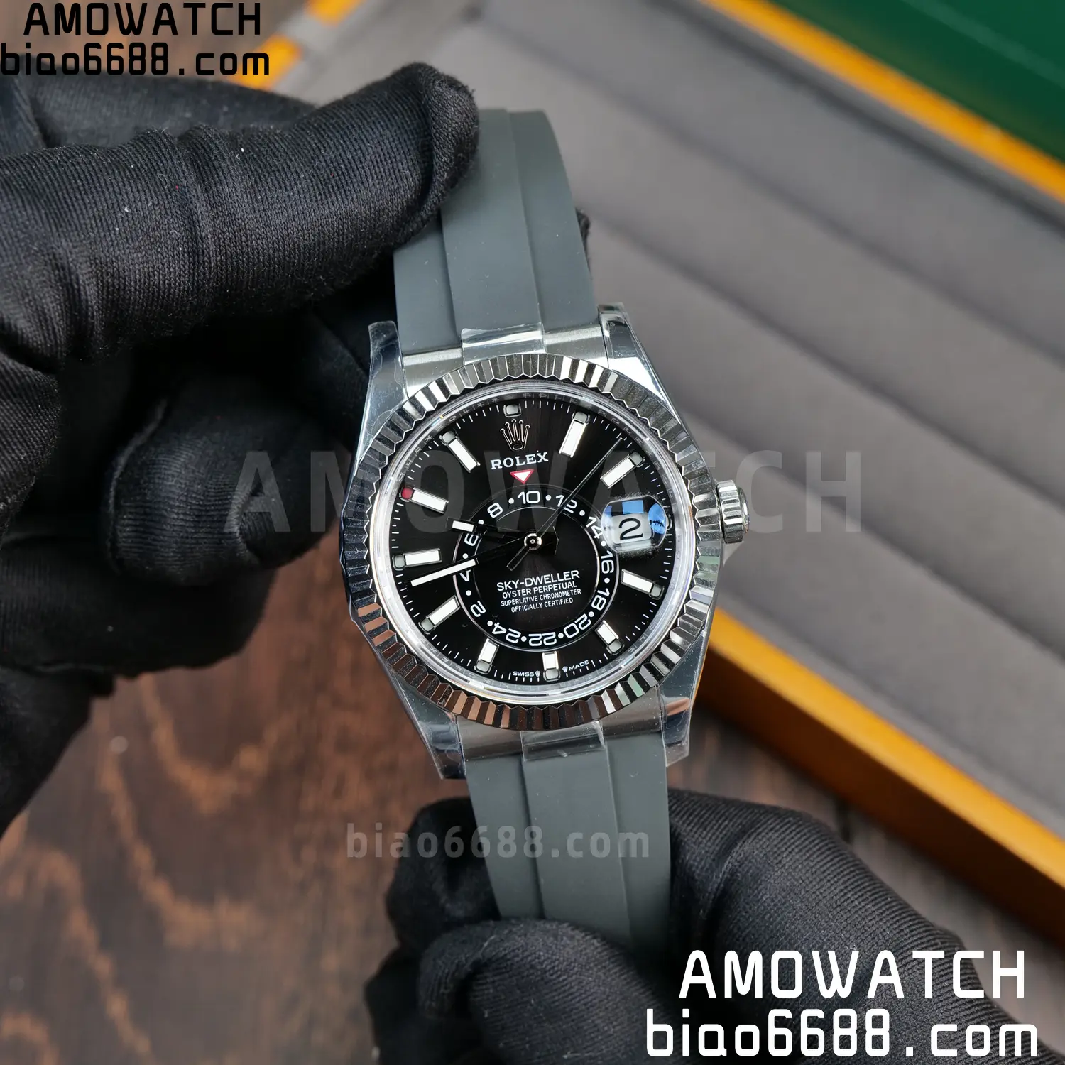 Rolex Sky-Dweller 336239 SS ZF 1:1 Best Edition Black Dial on Oysterflex Strap A23J (Gain Weight) 40 de36b9f7e84e5dd 阿默表行AmoWatch