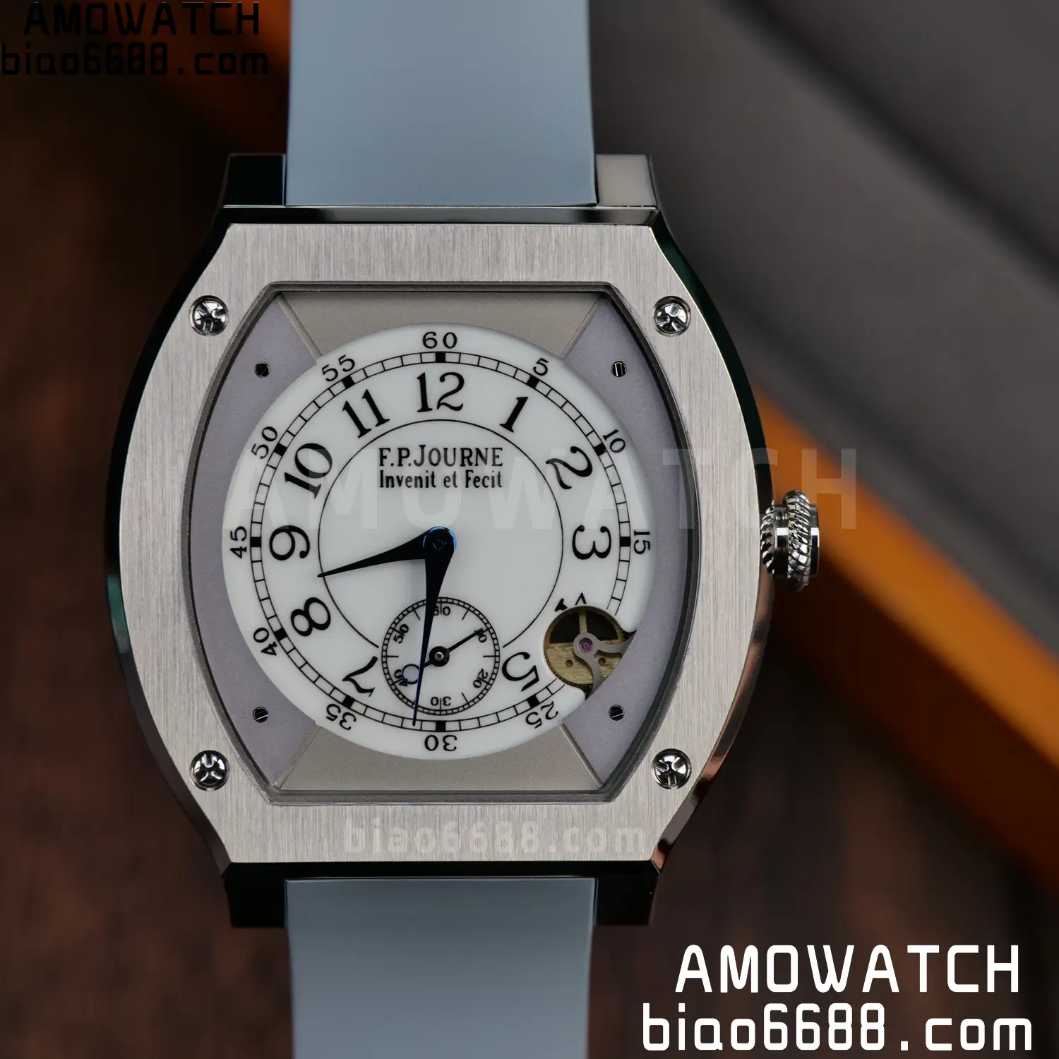 FPJ F.P.Journe Elegante FJ Factory Best Edition White Dial on Gray Rubber Strap Quartz V2 89 de8cbfd59f278d7 AMO Watch