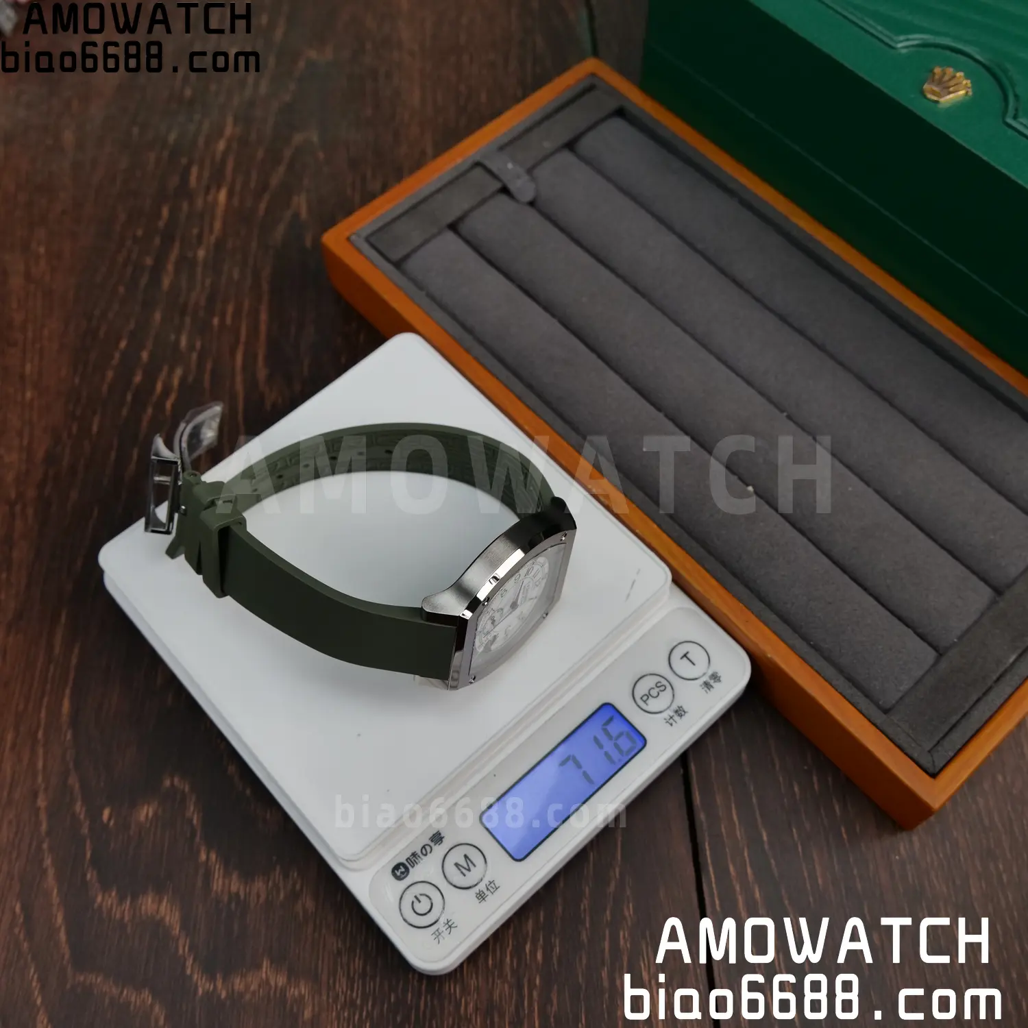 FPJ F.P.Journe Elegante FJ Factory Best Edition White Dial on Green Rubber Strap Quartz V2 78 decfbad73648397 AMO Watch
