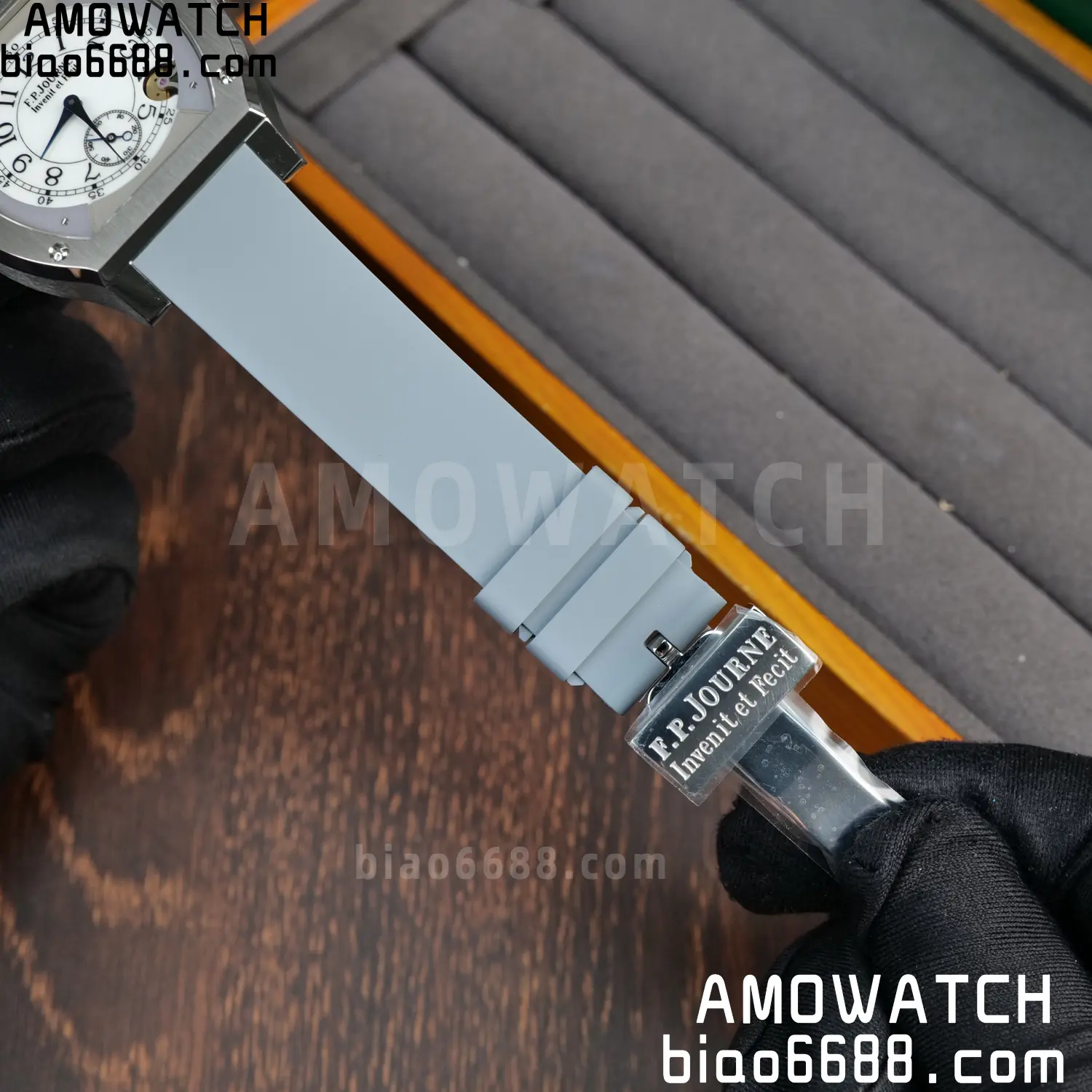 FPJ F.P.Journe Elegante FJ Factory Best Edition White Dial on Gray Rubber Strap Quartz V2 87 df06bd66dd94282 AMO Watch