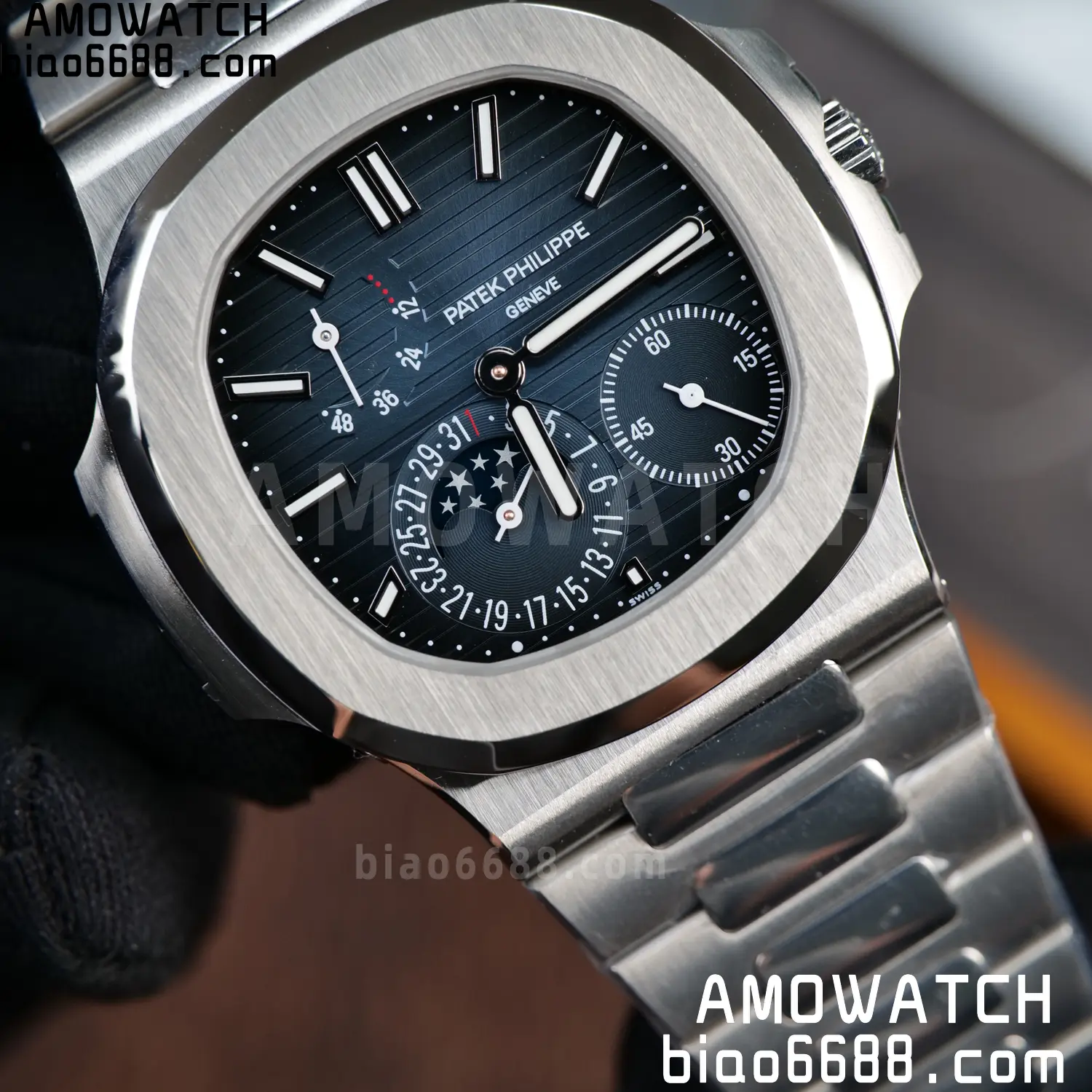 Custom Made Patek Philippe Nautilus 5712 SS UMI 132 e1f6205686df72b AMO Watch