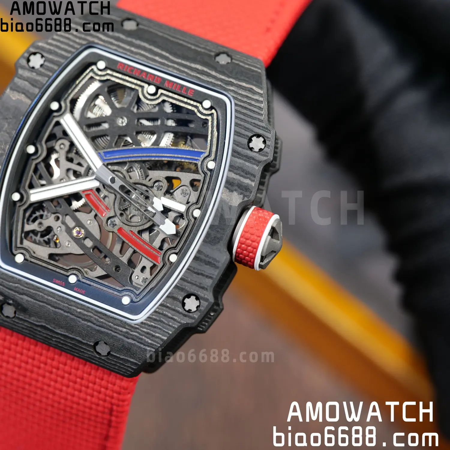 RICHARD MILLE RM67-02 Black NTPT RICH Factory 1:1 France Blue/Red/White Skeleton Dial CRMA7 Super Clone 84 e23a5de3ce9ac9f AMO Watch