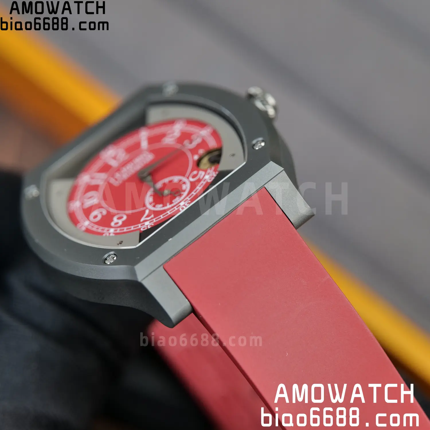 FPJ F.P.Journe Elegante PVD FJ Factory Best Edition Red Dial on RedRubber Strap Quartz V2 96 e2c7461b9d016c8 AMO Watch
